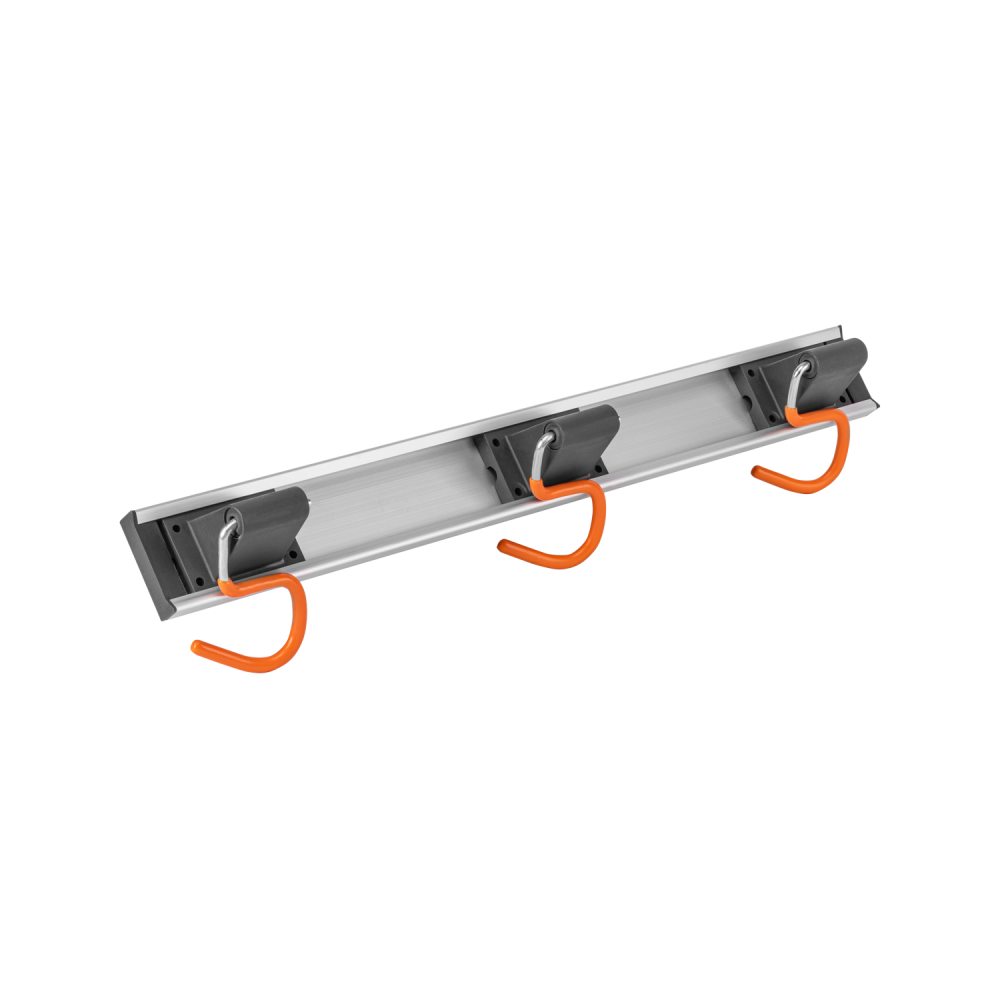 Wall Mount Tool Rack Rail with 3 x S Hanging Hooks for DIY Workshop Accessory