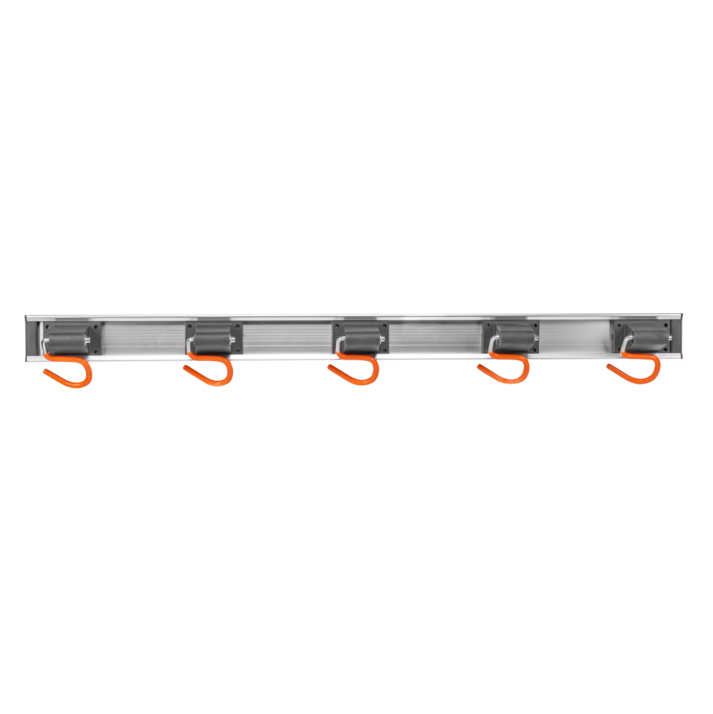 Wall Mount Tool Rack Rail with 5 x S Hanging Hooks for DIY Workshop Accessory