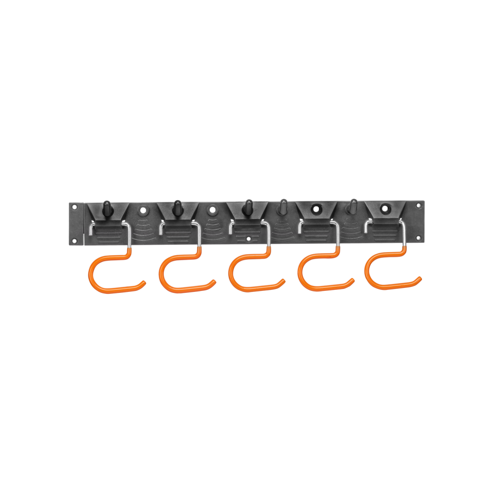Tool Rail with Adjustable Peg Hooks and S Hanging Hooks for Home and Garden Use