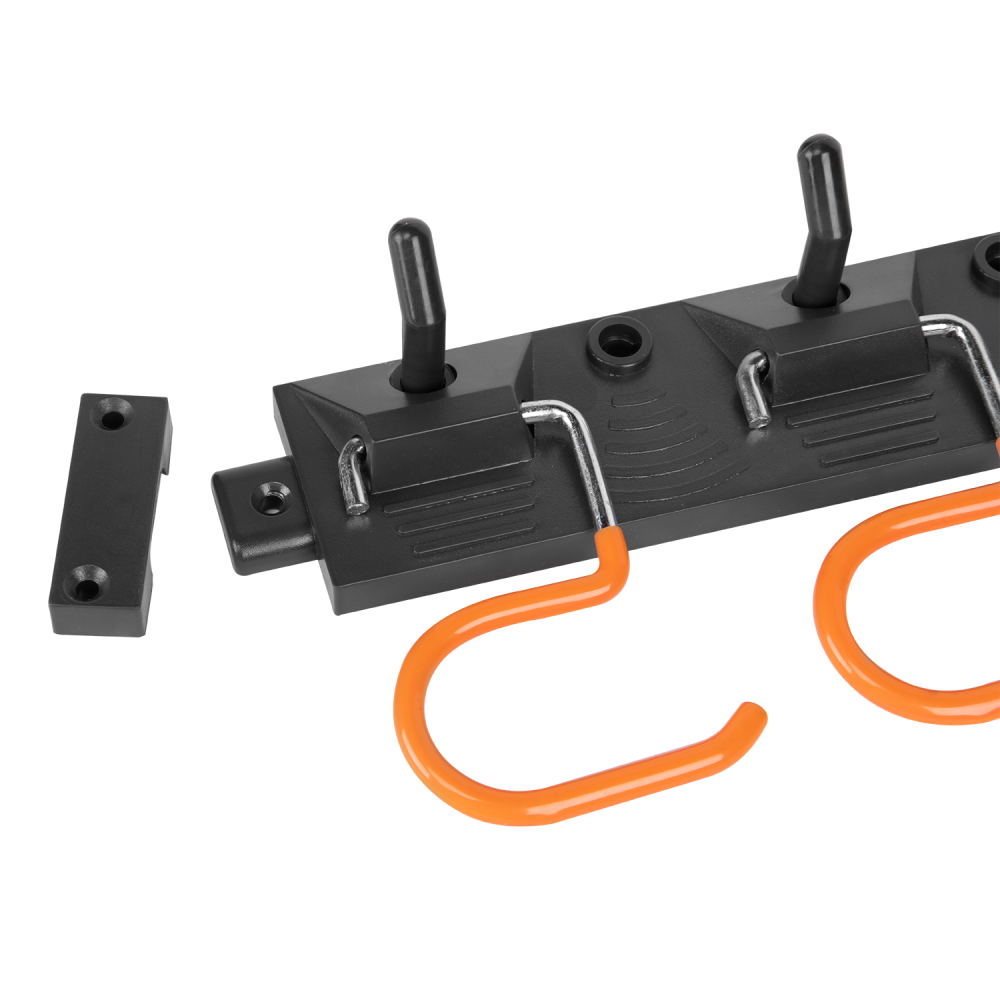 Tool Rail with Adjustable Peg Hooks and S Hanging Hooks for Home and Garden Use