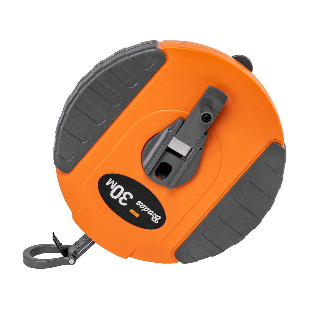 Fibreglass Coiled Tape Measure 13mm Wide Black Orange (20m-50m)