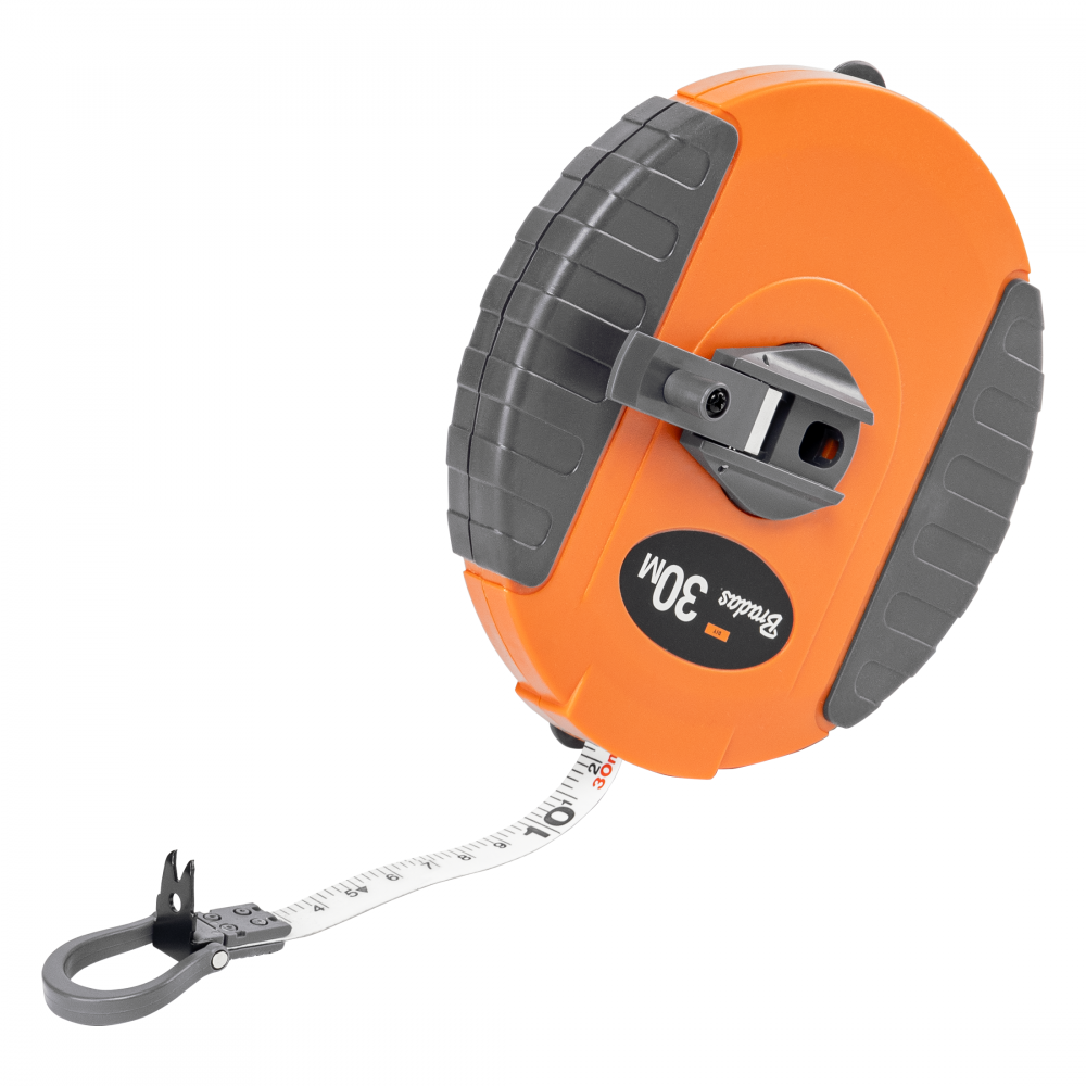 Fibreglass Coiled Tape Measure 13mm Wide Black Orange (20m-50m)