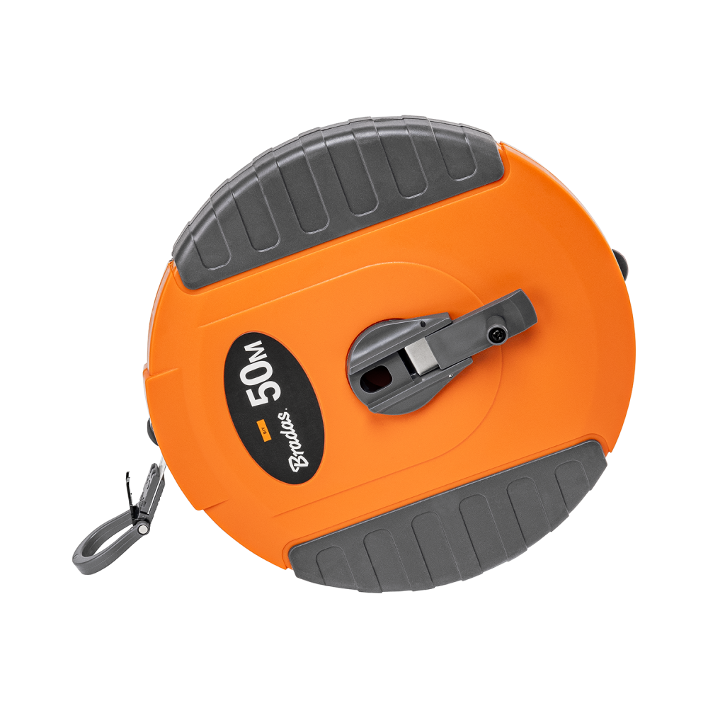 Fibreglass Coiled Tape Measure 13mm Wide Black Orange (20m-50m)