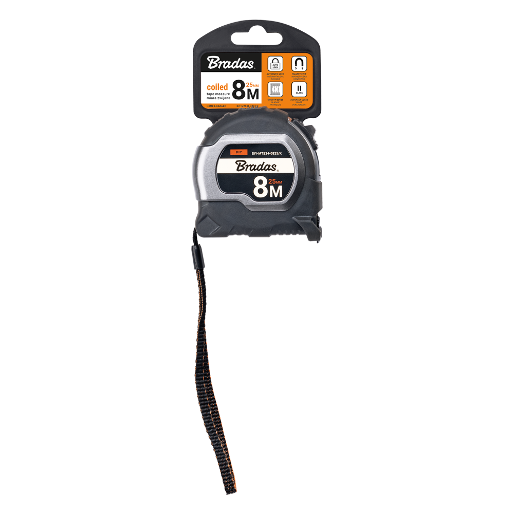 COAL Tape Measure 25mm Wide with Magnetic Tip and Belt Clip (5m-8m)
