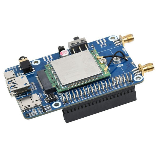 Waveshare SIM7600G-H M.2 4G HAT LTE CAT4 High Speed GNSS Global Band Module for Raspberry Pi, SIM7600G-H M.2 4G HAT
