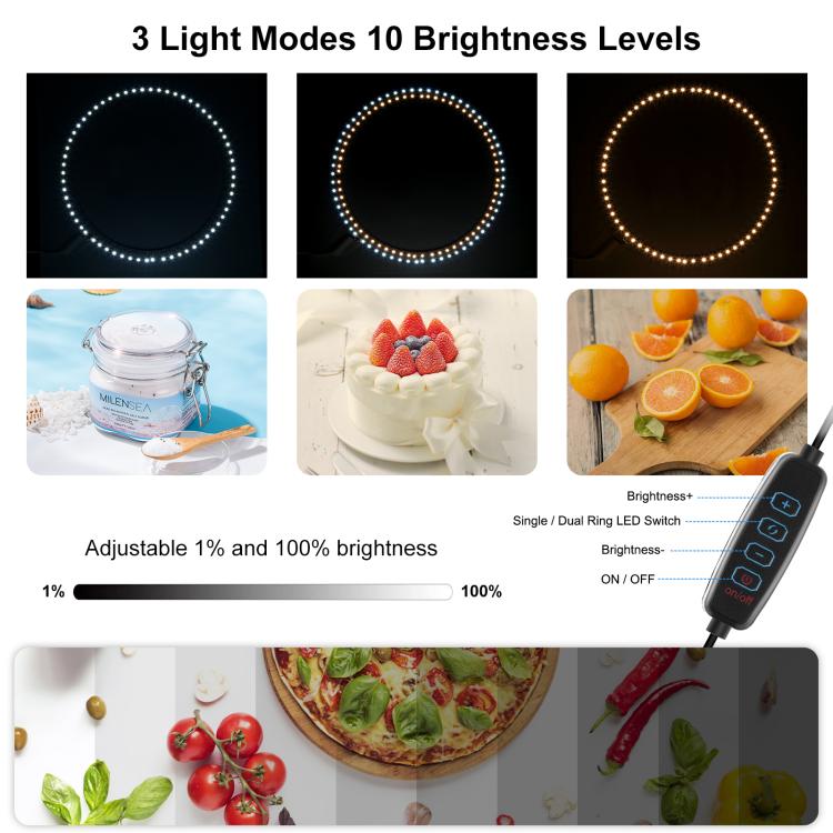 40cm Folding Portable Ring Light USB Photo Lighting Studio Shooting Tent Box with 6 x Color PVC Backdrops, Size: 40cm x 40cm x 40cm, 40cm