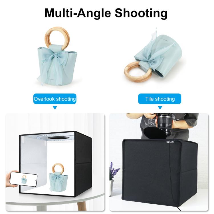 40cm Folding Portable Ring Light USB Photo Lighting Studio Shooting Tent Box with 6 x Color PVC Backdrops, Size: 40cm x 40cm x 40cm, 40cm