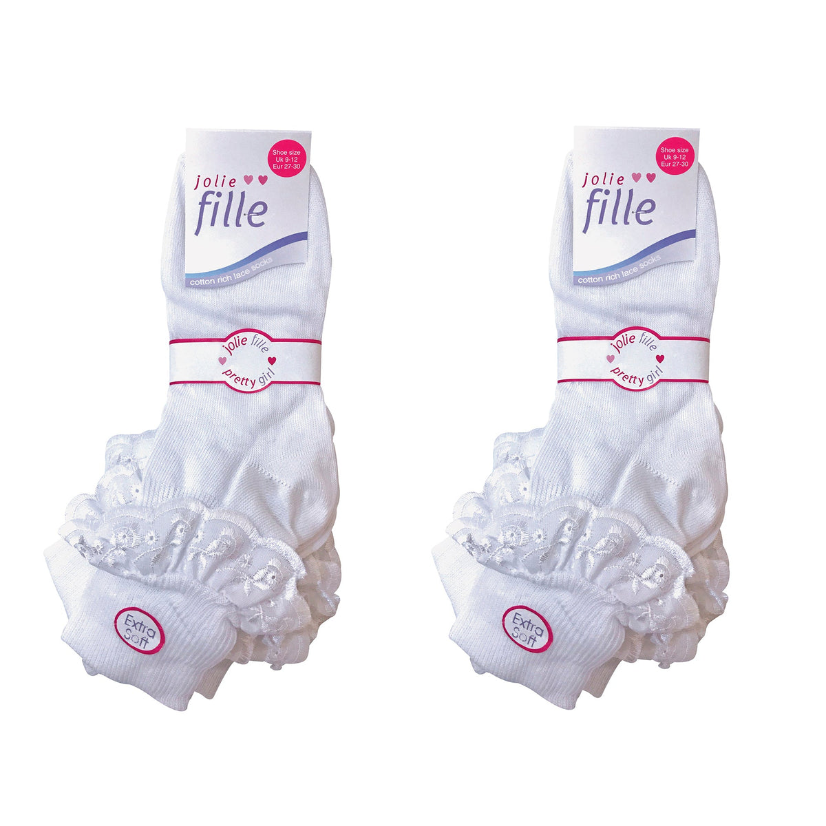 6 Pack Girls Frilly Fancy Lace Cotton Socks