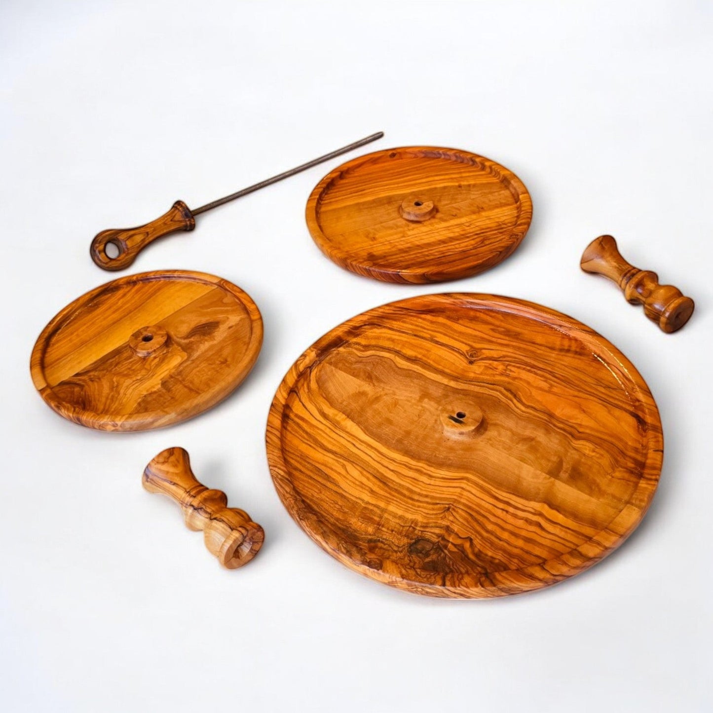 Handmade 3-Tier Olive Wood Serving Stand - Afternoon Tea & Cake Platter