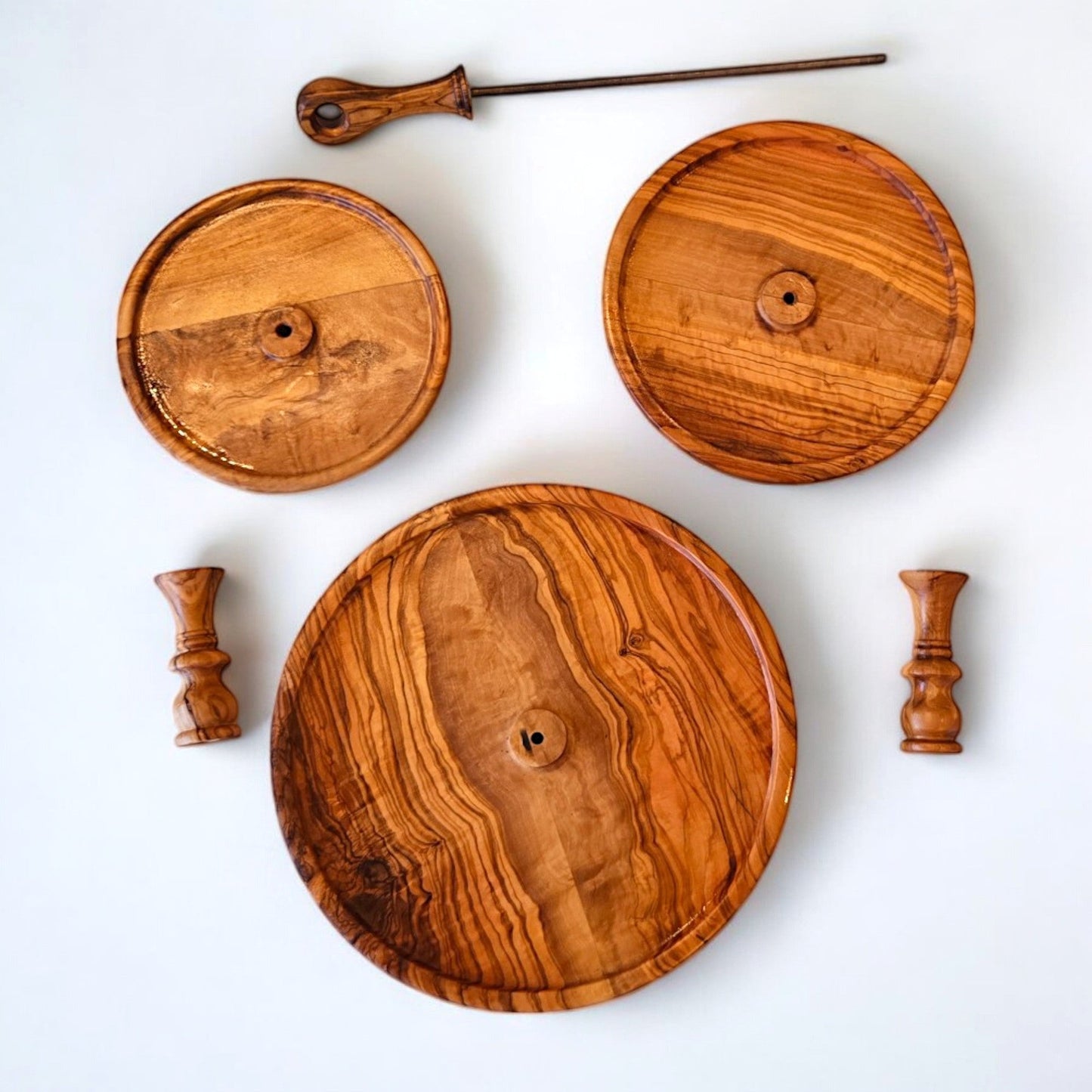 Handmade 3-Tier Olive Wood Serving Stand - Afternoon Tea & Cake Platter