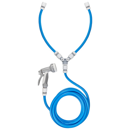 Dog Shower Mix Hot Cold Water with Valves Blue for Multi Function Sprayer