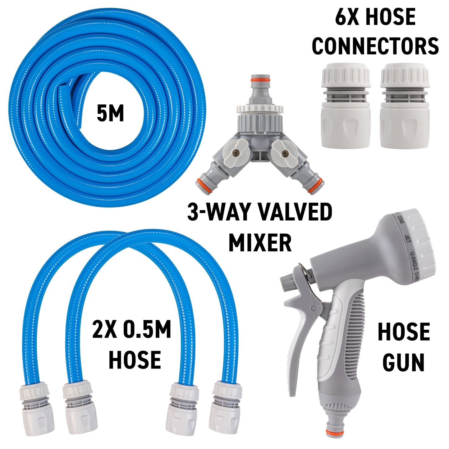 Dog Shower Mix Hot Cold Water with Valves Blue for Multi Function Sprayer