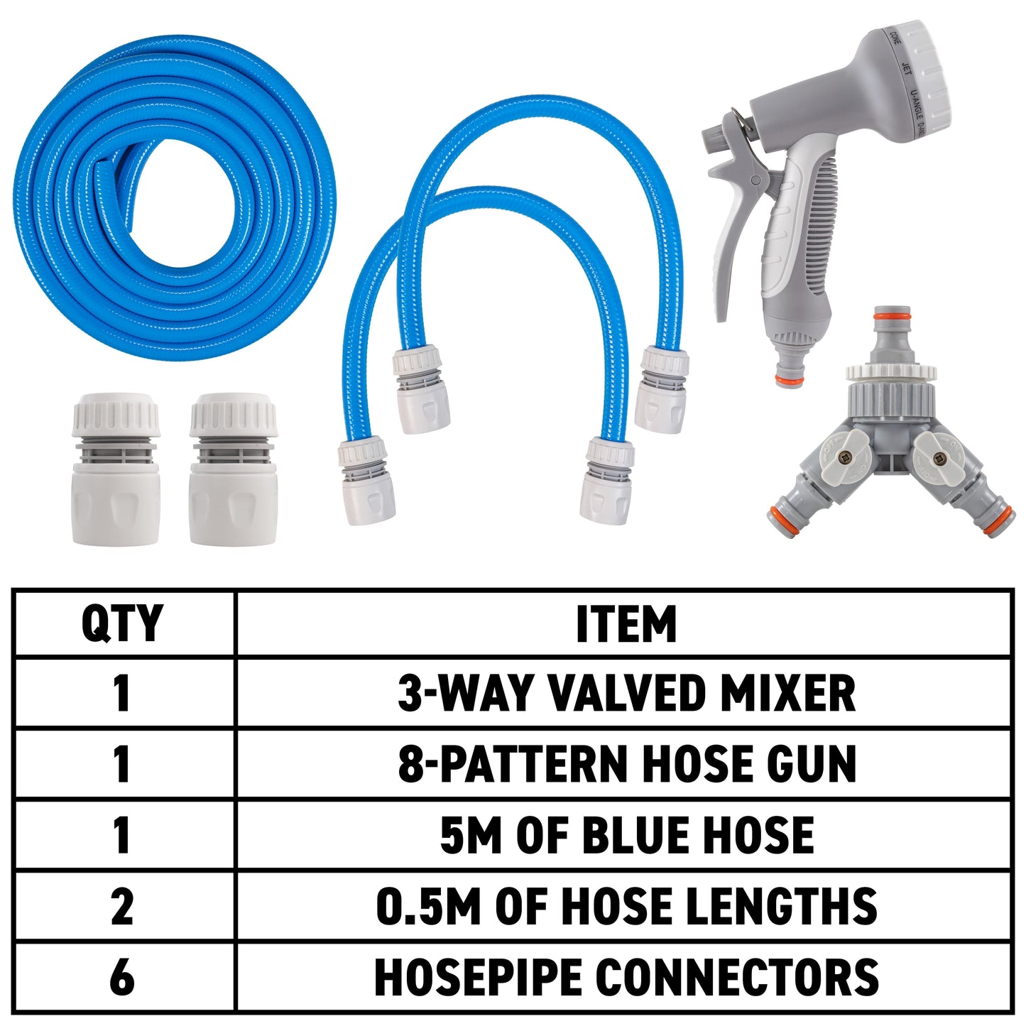 Dog Shower Mix Hot Cold Water with Valves Blue for Multi Function Sprayer