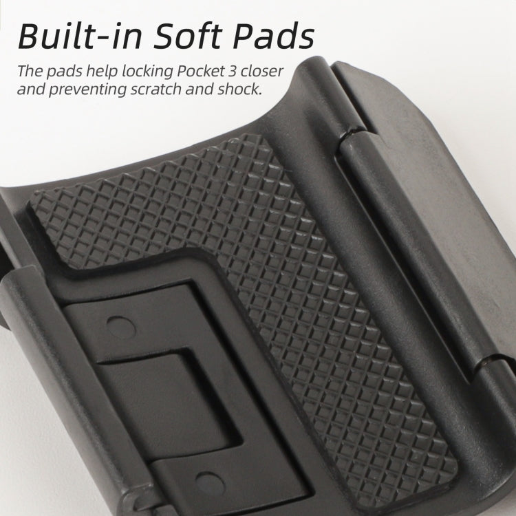 For DJI OSMO Pocket 3 Sunnylife Expansion Adapter Foldable Dual Hooks Adapter Protective Case Bracket (Black)