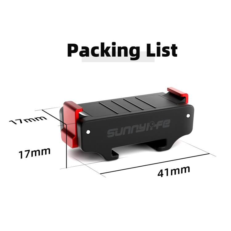 For DJI Osmo 360 / Action 5 Pro / 4 / 3 Sunnylife Magnetic Quick-Release Cold Shoe Adapter Action Camera Fill Light Microphone Adapter (Black)