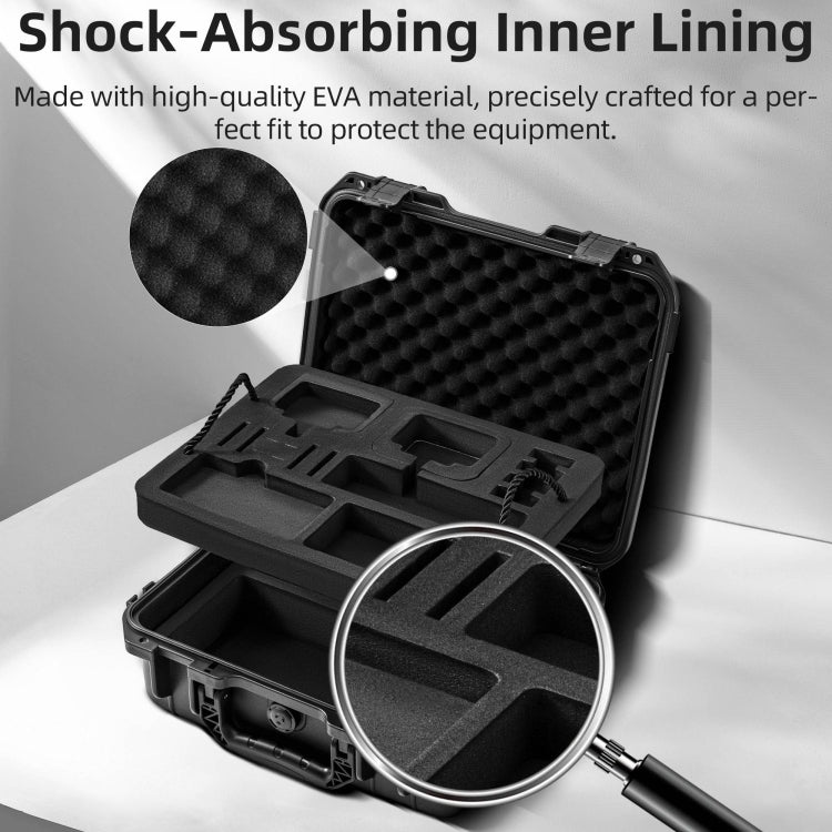 For DJI Osmo Action 5 Pro STARTRC Waterproof EVA ABS Dual-layer Suitcase Storage Box (Black)