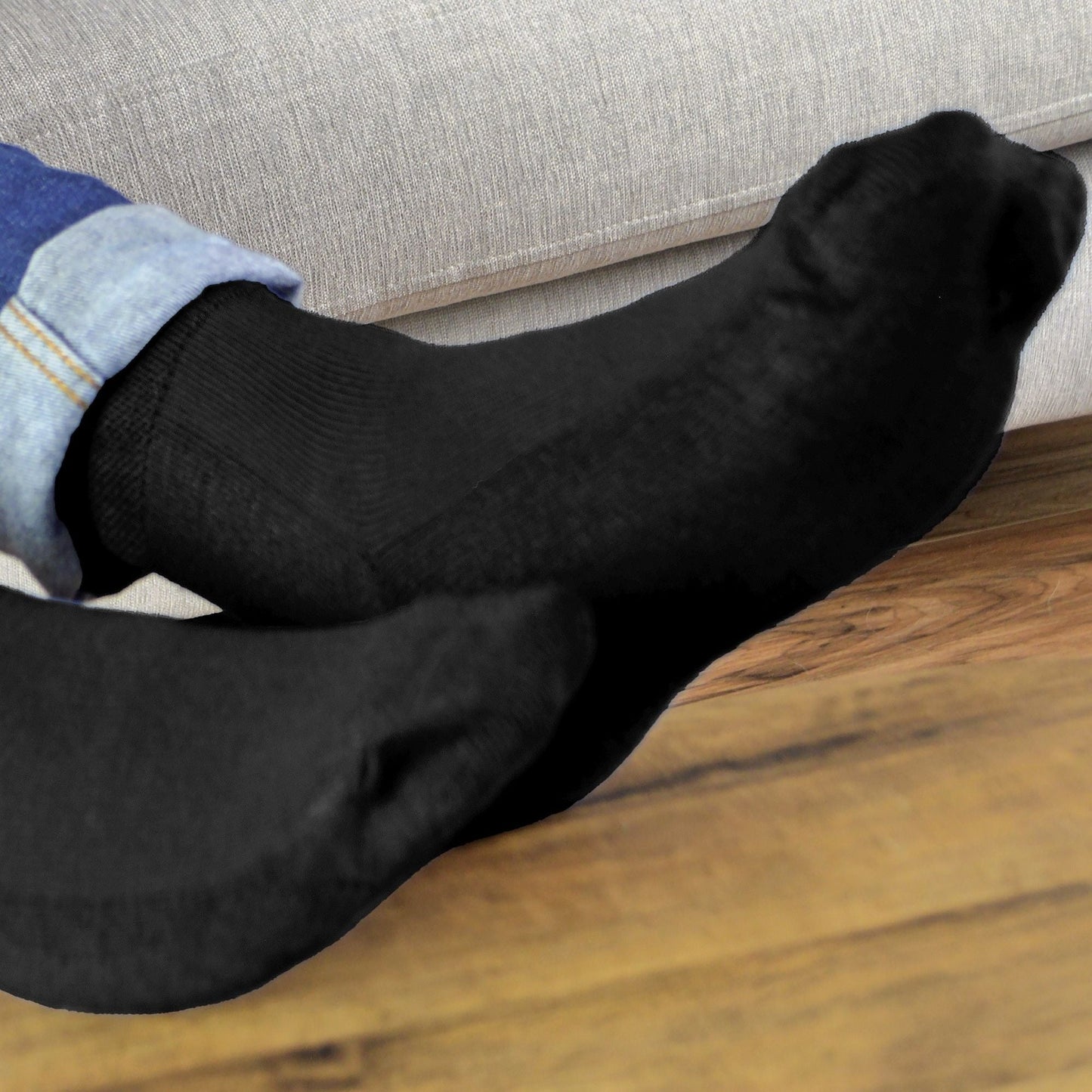 4 Pack Extra Wide Non Elastic Bamboo Diabetic Socks