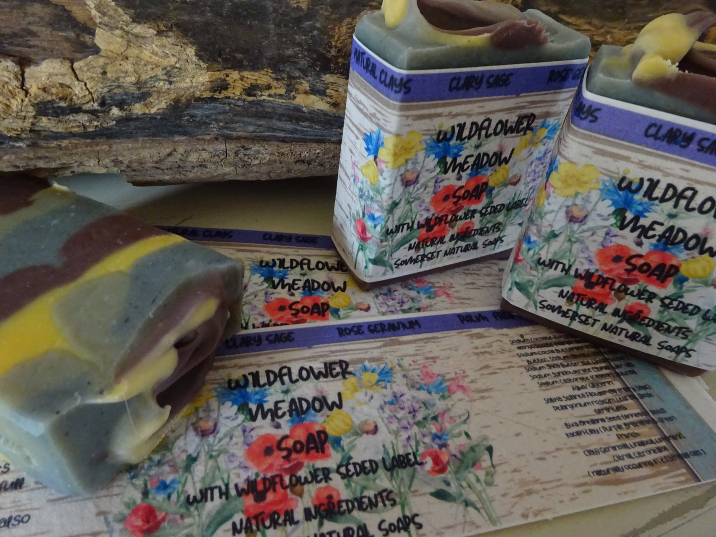 Wildflower Meadow Vegan Soap with Wildflower plantable seeded label