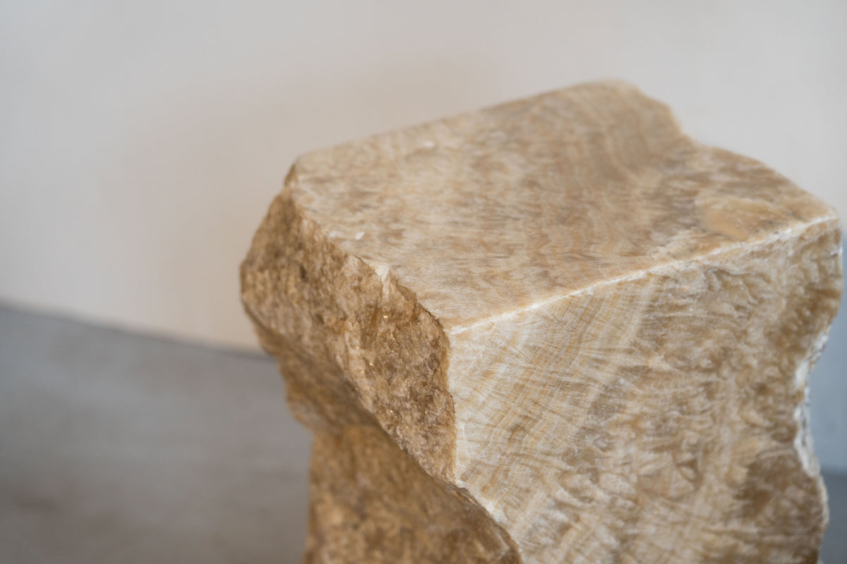 Natural Cut Onyx Side Table / Stool