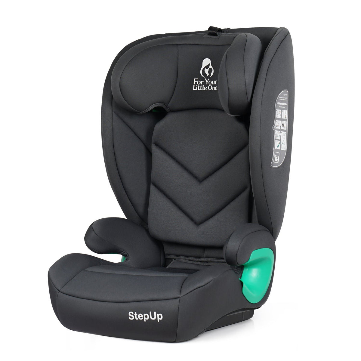 For Your Little One Stepup I-Size Belted 2/3 Car Seat Booster Seat - Slate Mist (4-12 Years)-Grade A Return