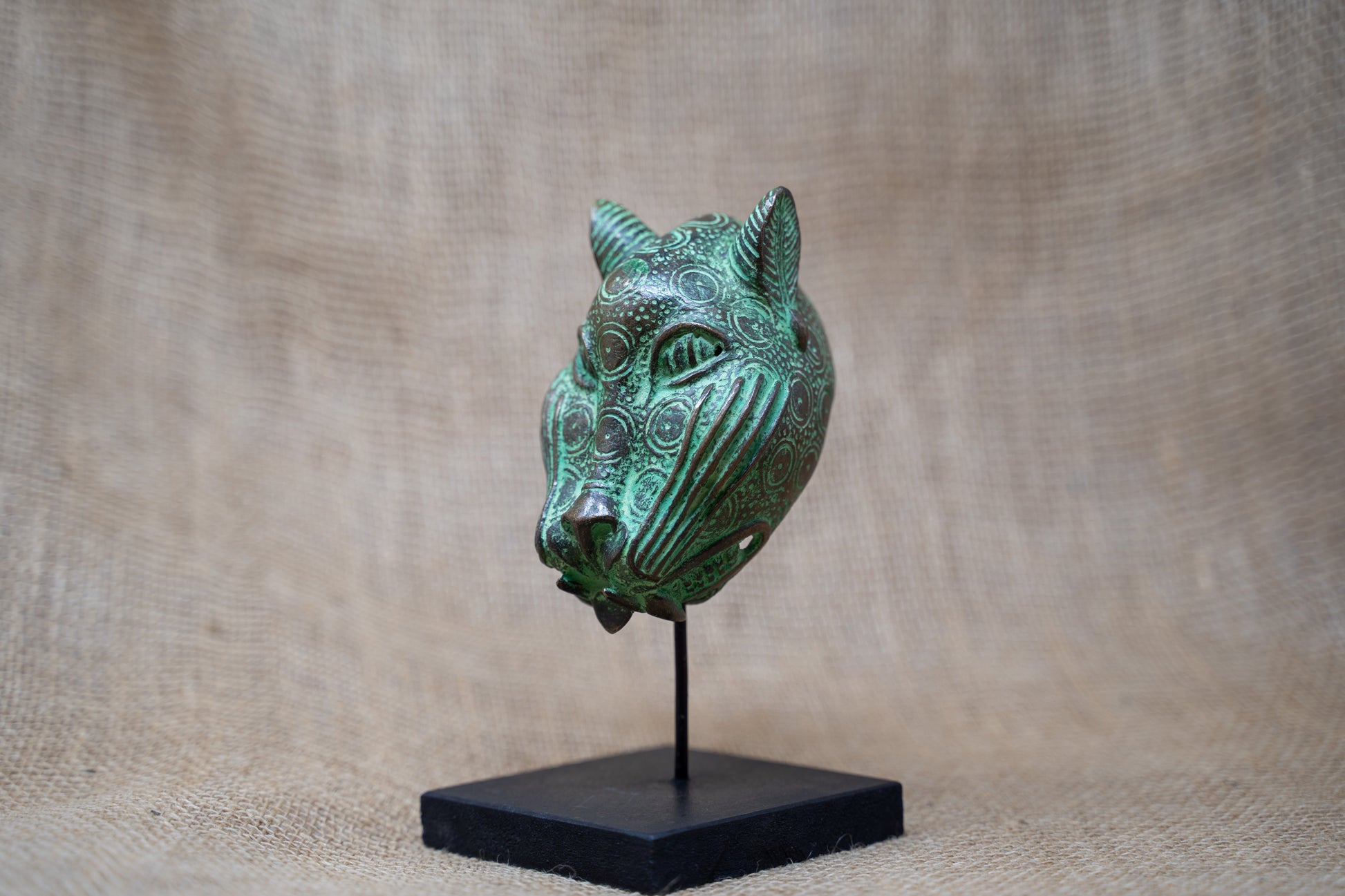 Benin Leopard sculpture - Bronze 26.2