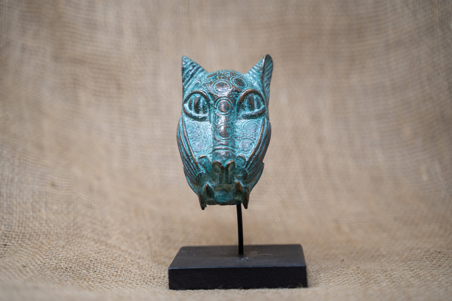 Benin Leopard sculpture - Bronze 26.6