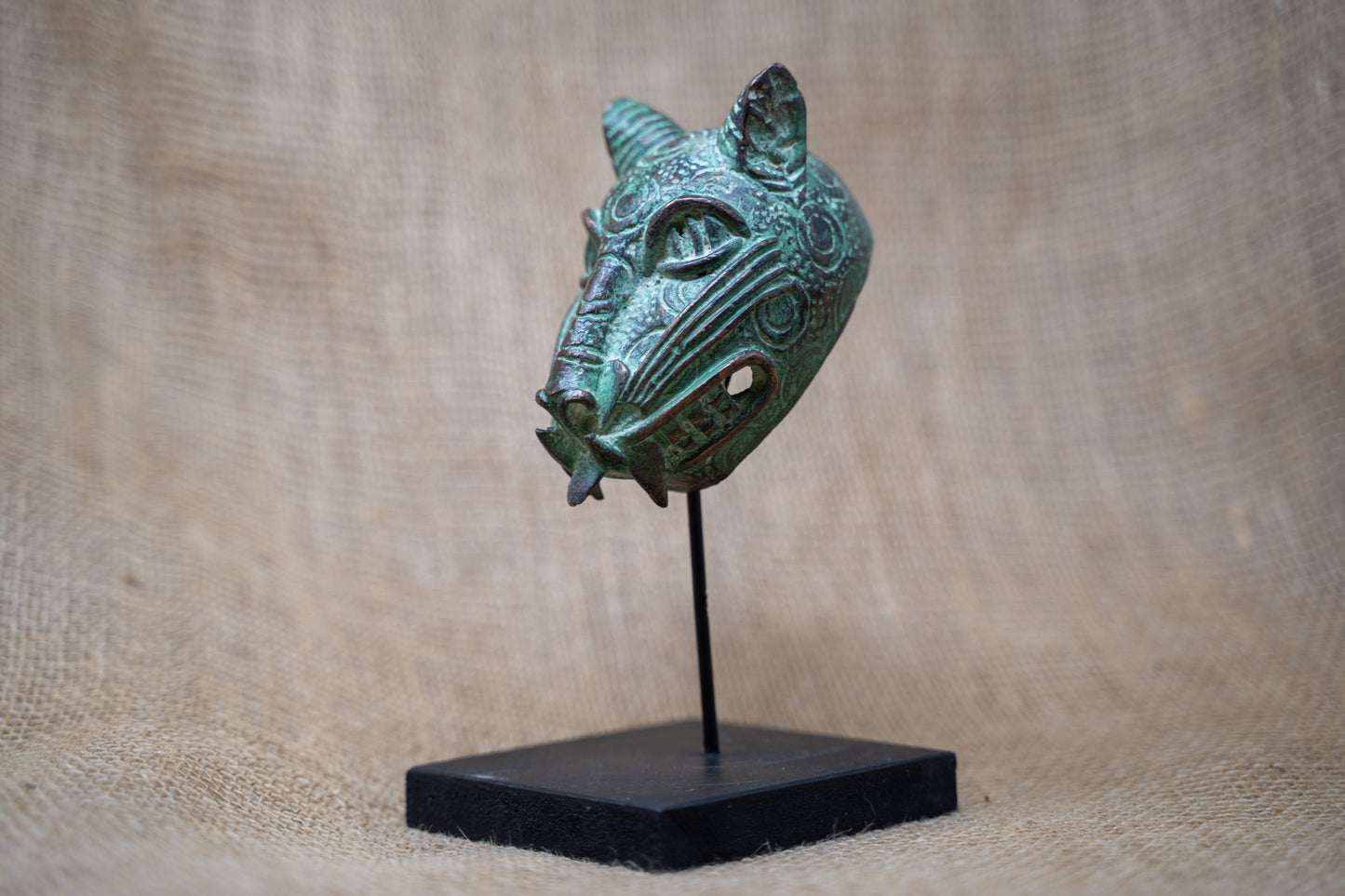 Benin Leopard sculpture - Bronze 26.8