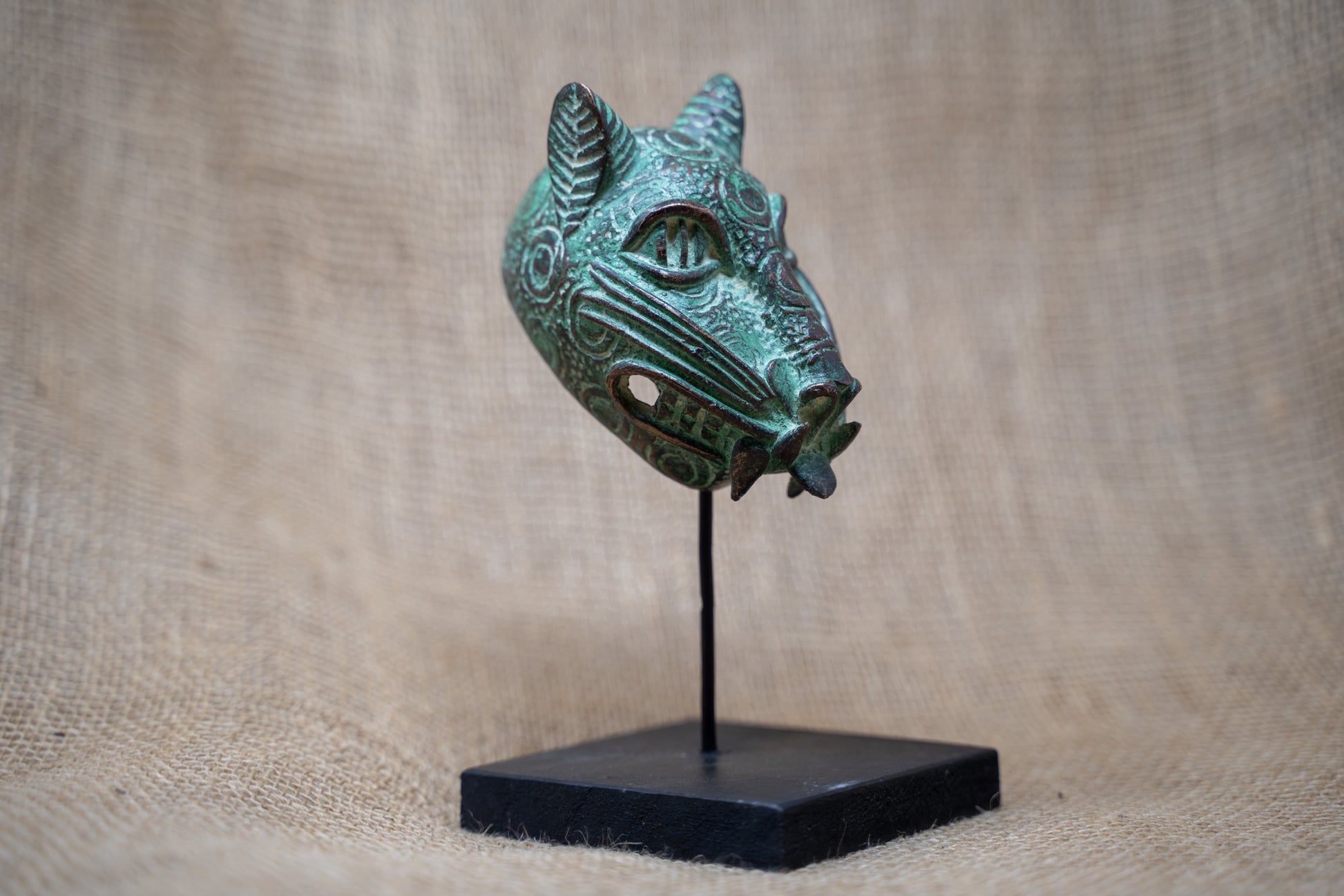 Benin Leopard sculpture - Bronze 26.8