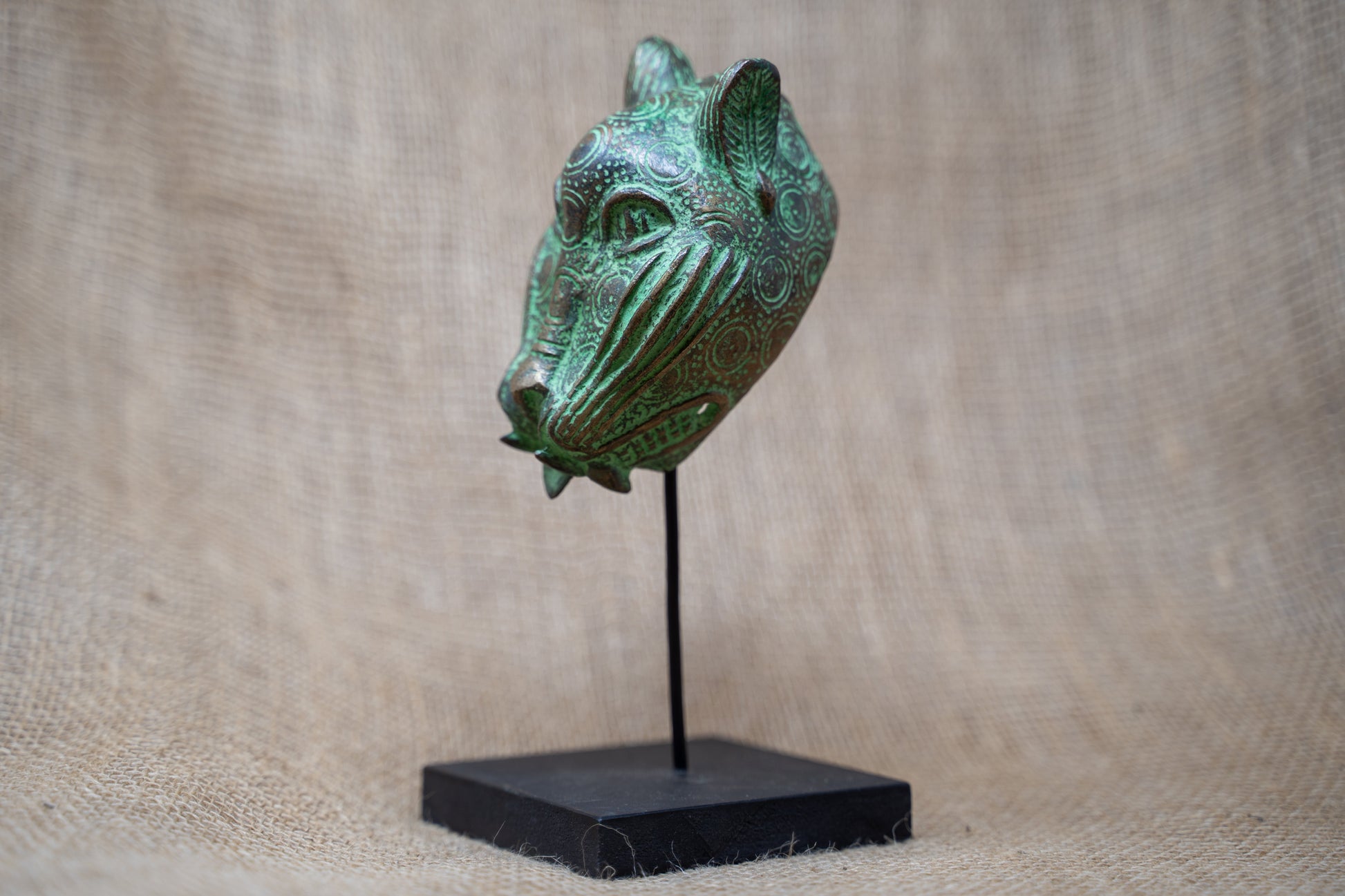 Benin Leopard sculpture - Bronze 26.9