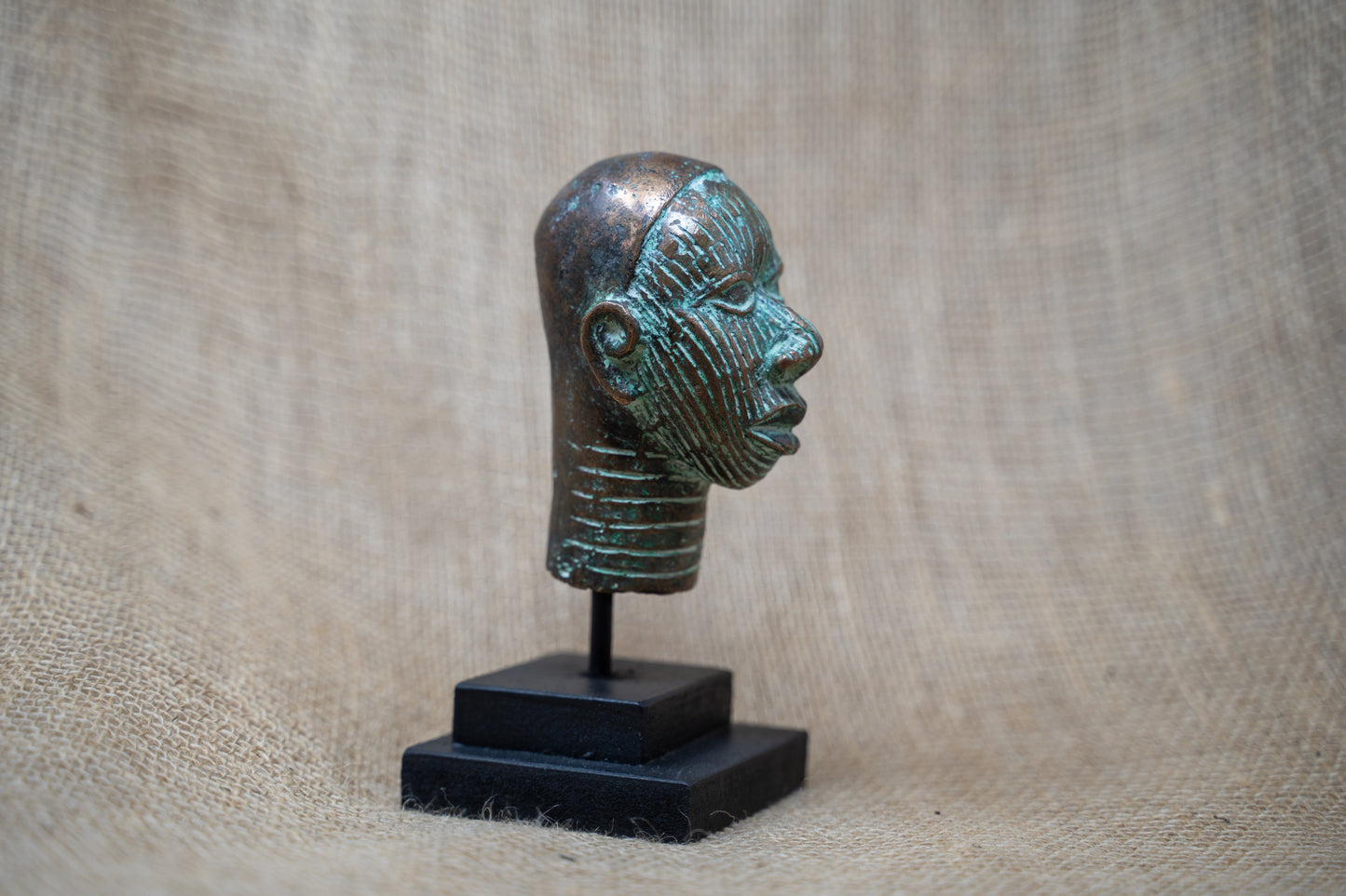 Benin Bronze Head - 37.9