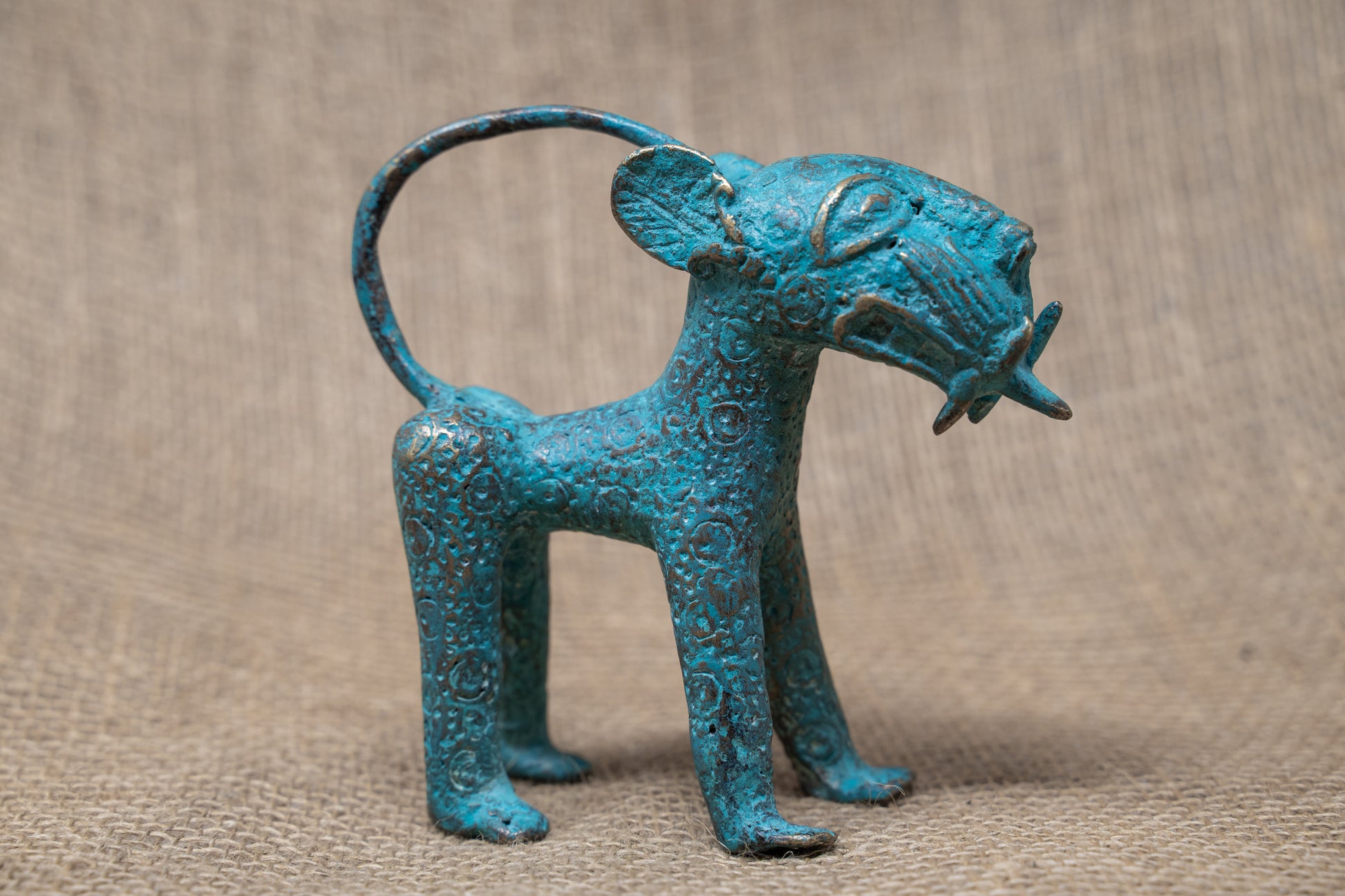 Benin Leopard sculpture - Bronze 56.16