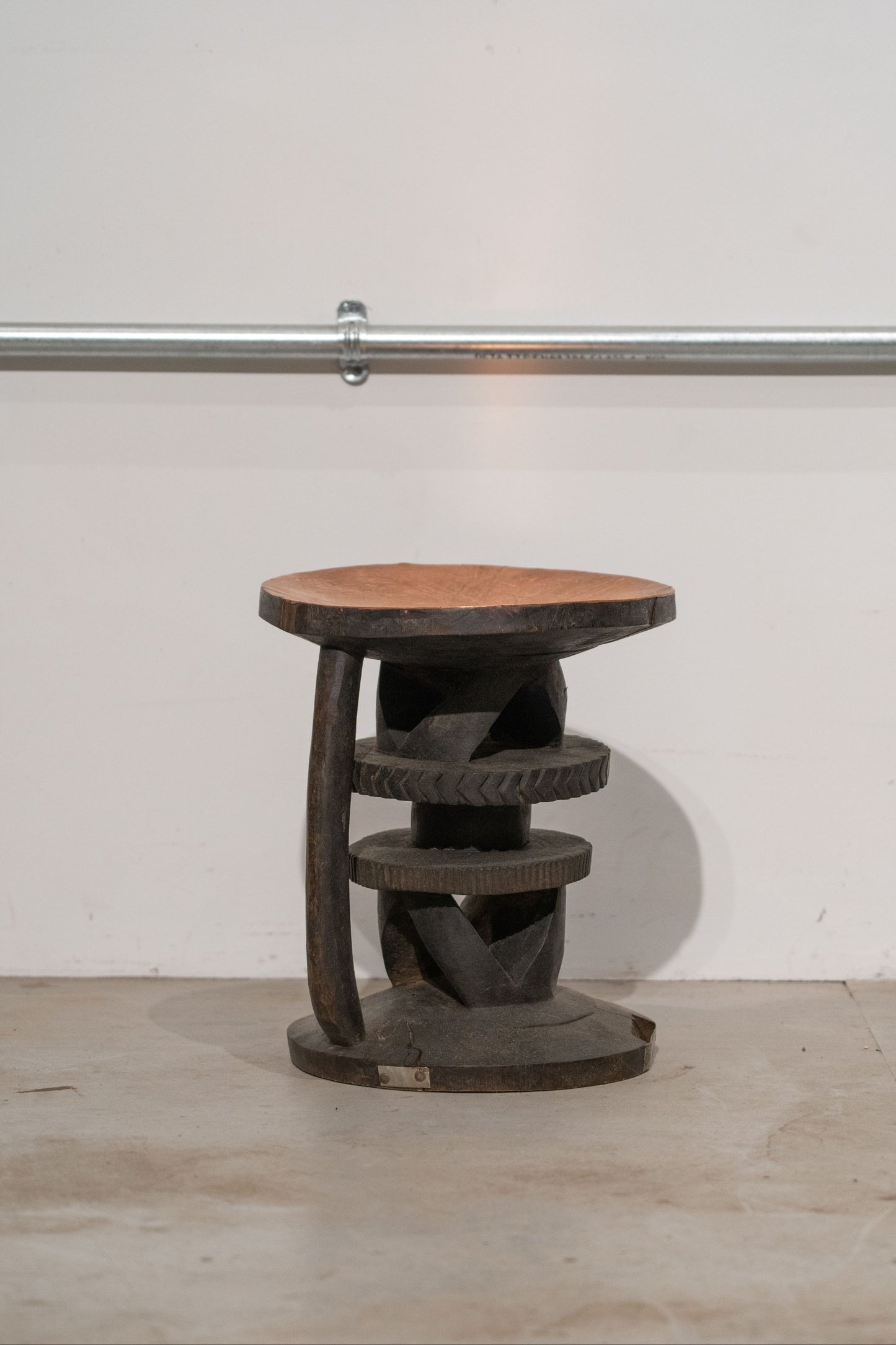 Vintage Tonga Stool - Black & Copper