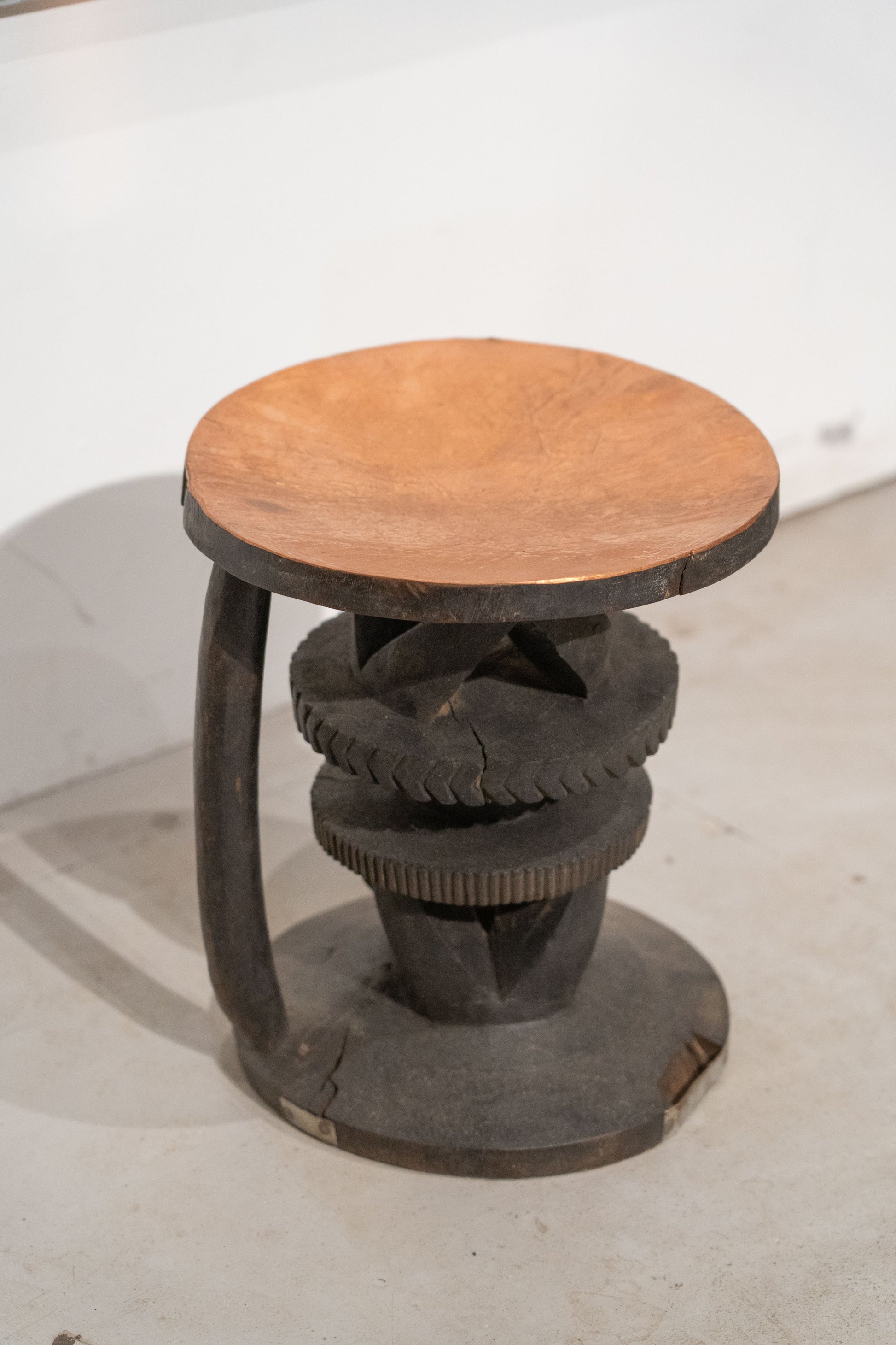 Vintage Tonga Stool - Black & Copper