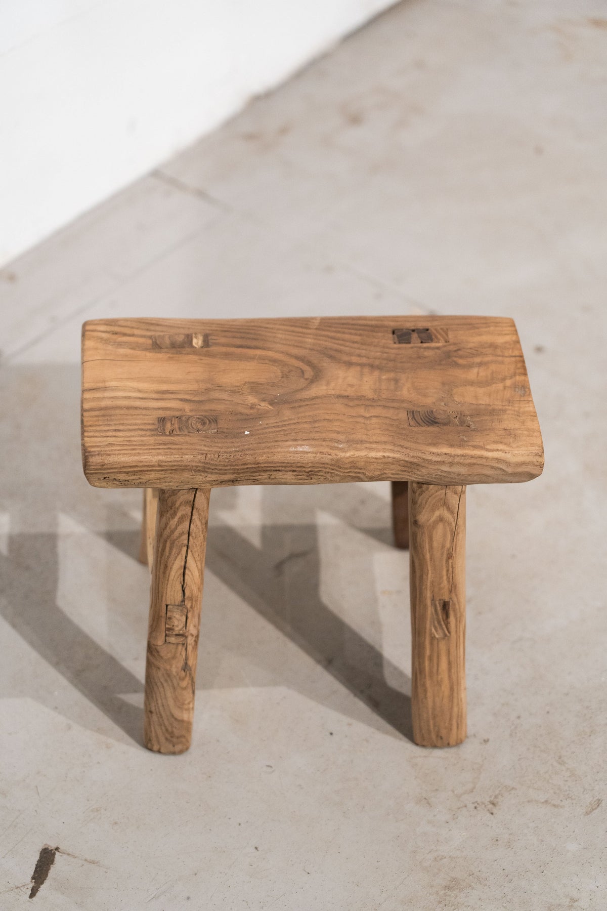 Vintage Rustic Small Stool - Elm wood