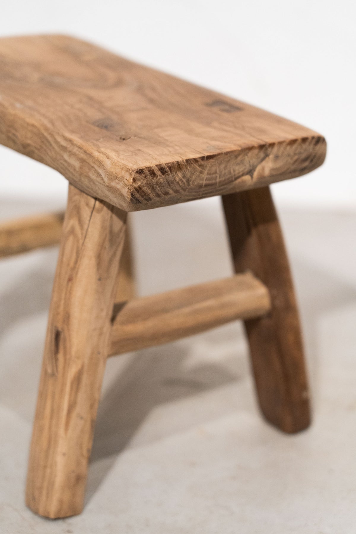 Vintage Rustic Small Stool - Elm wood