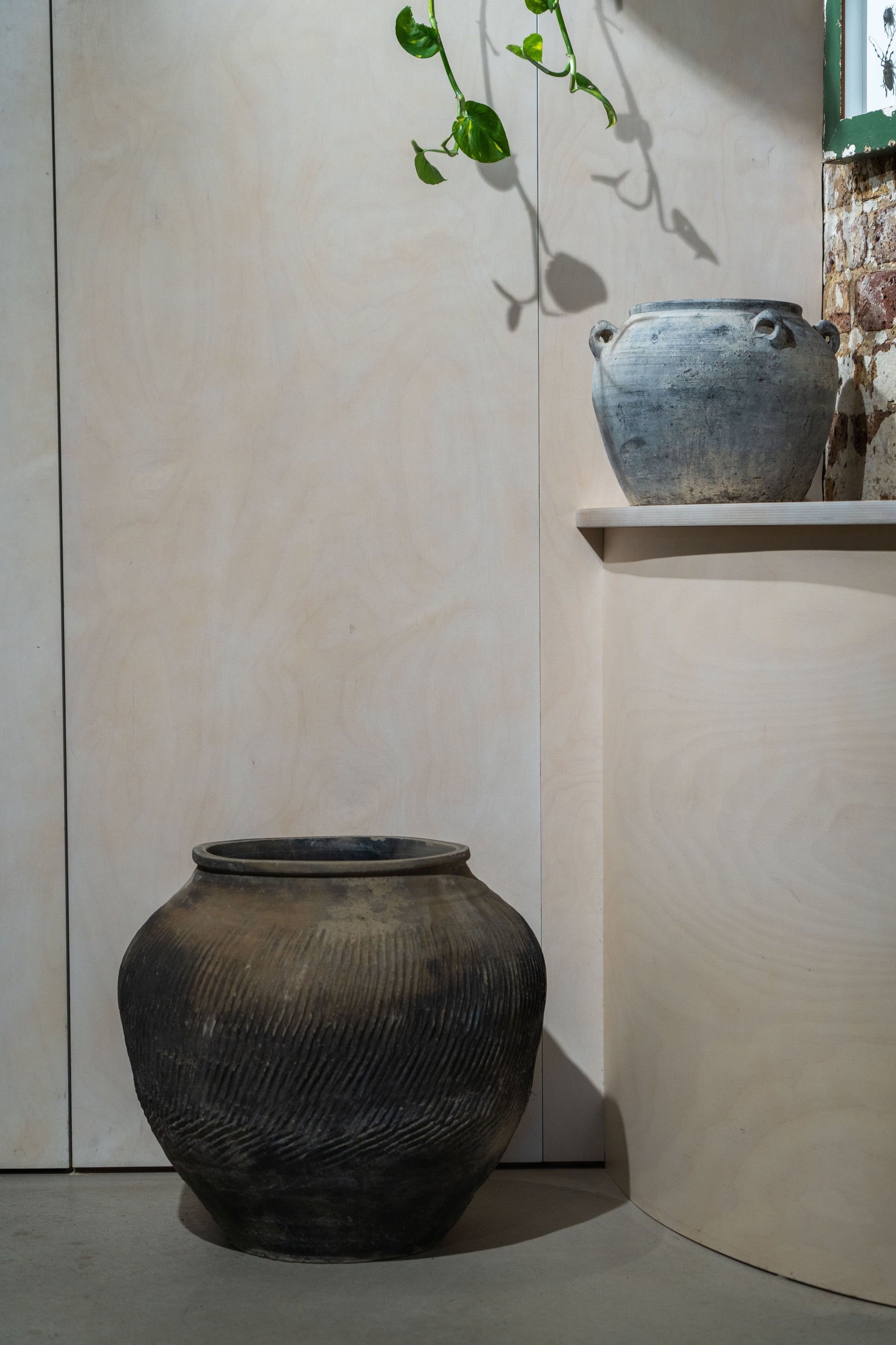 Vintage Brown and Grey Pot