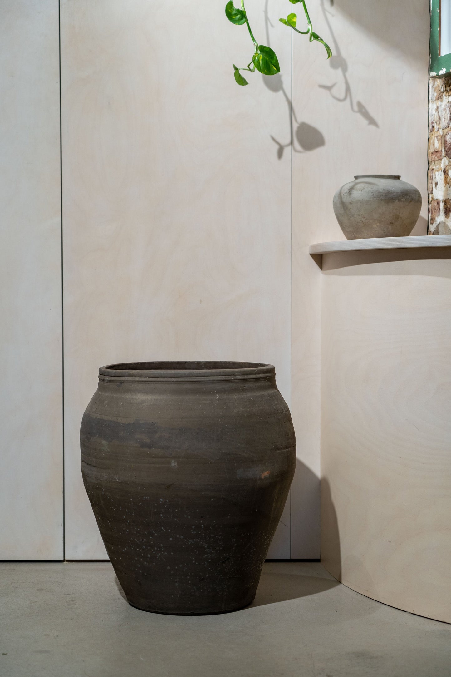 Vintage Grey Brown Pots Large