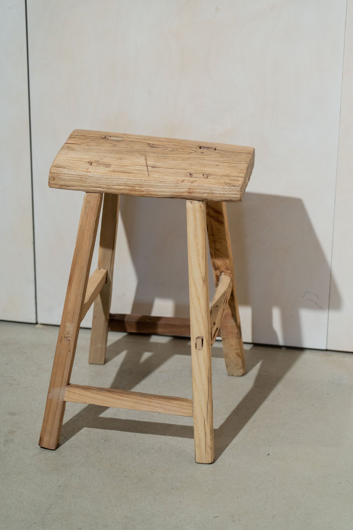 Vintage Rustic Stool - Elm wood