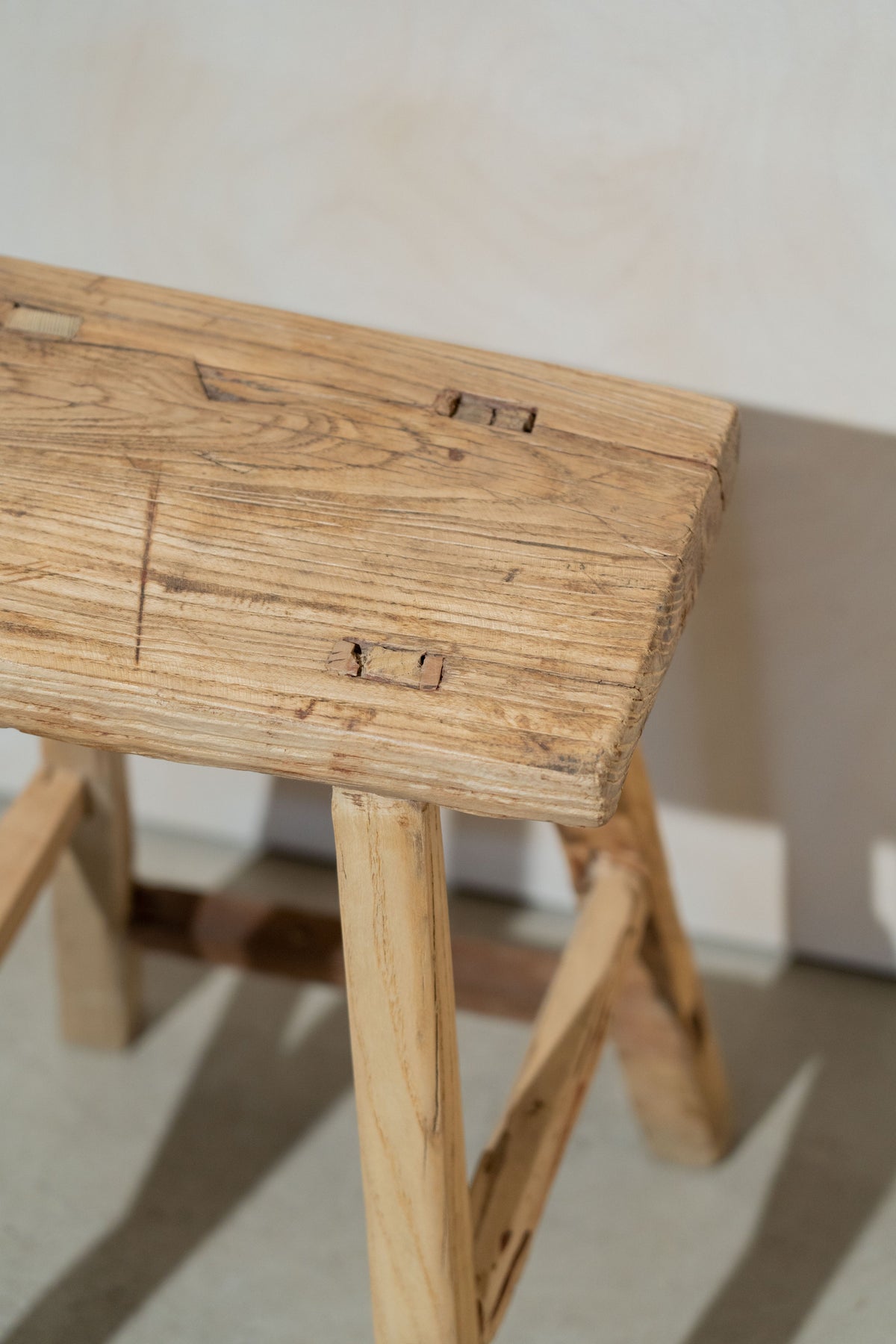 Vintage Rustic Stool - Elm wood
