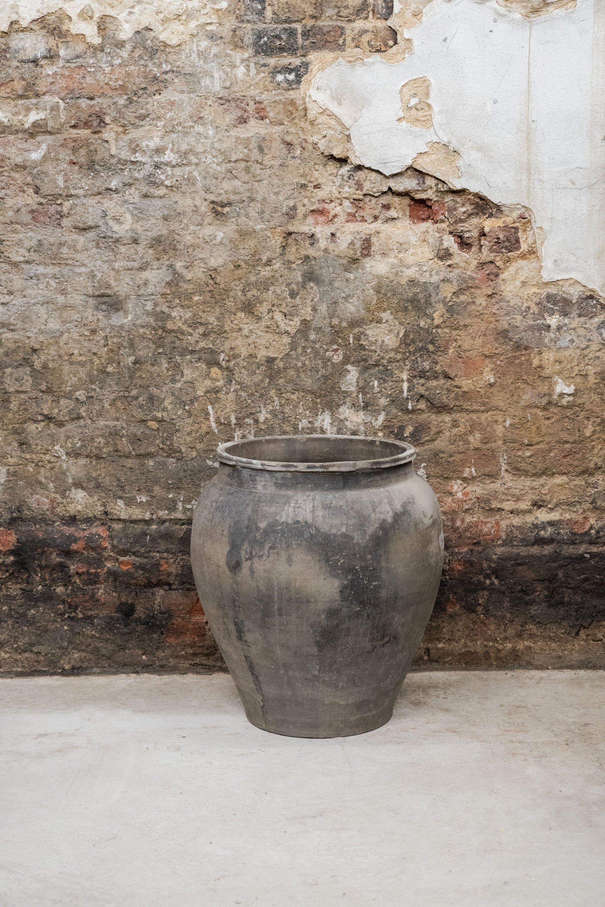 Vintage Grey Brown Pots Large