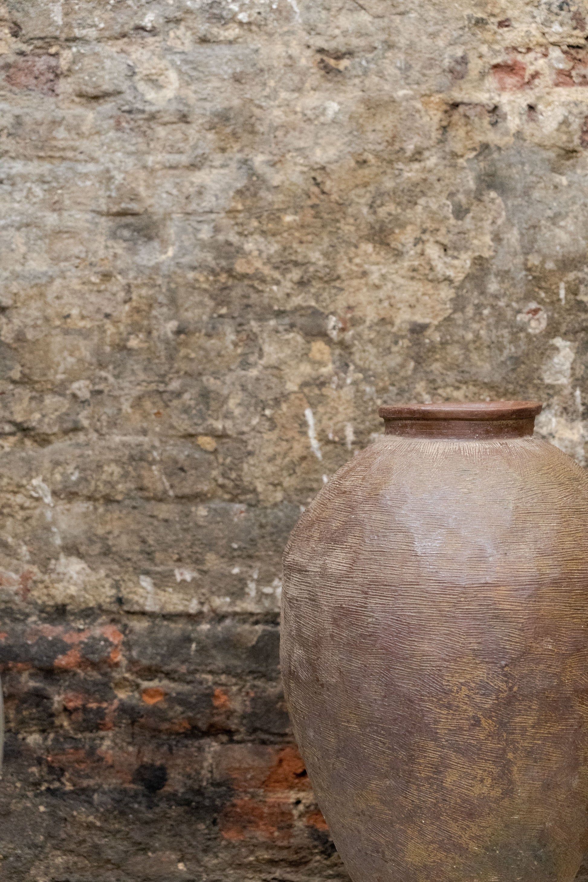 Vintage Old Brown Asian Pots