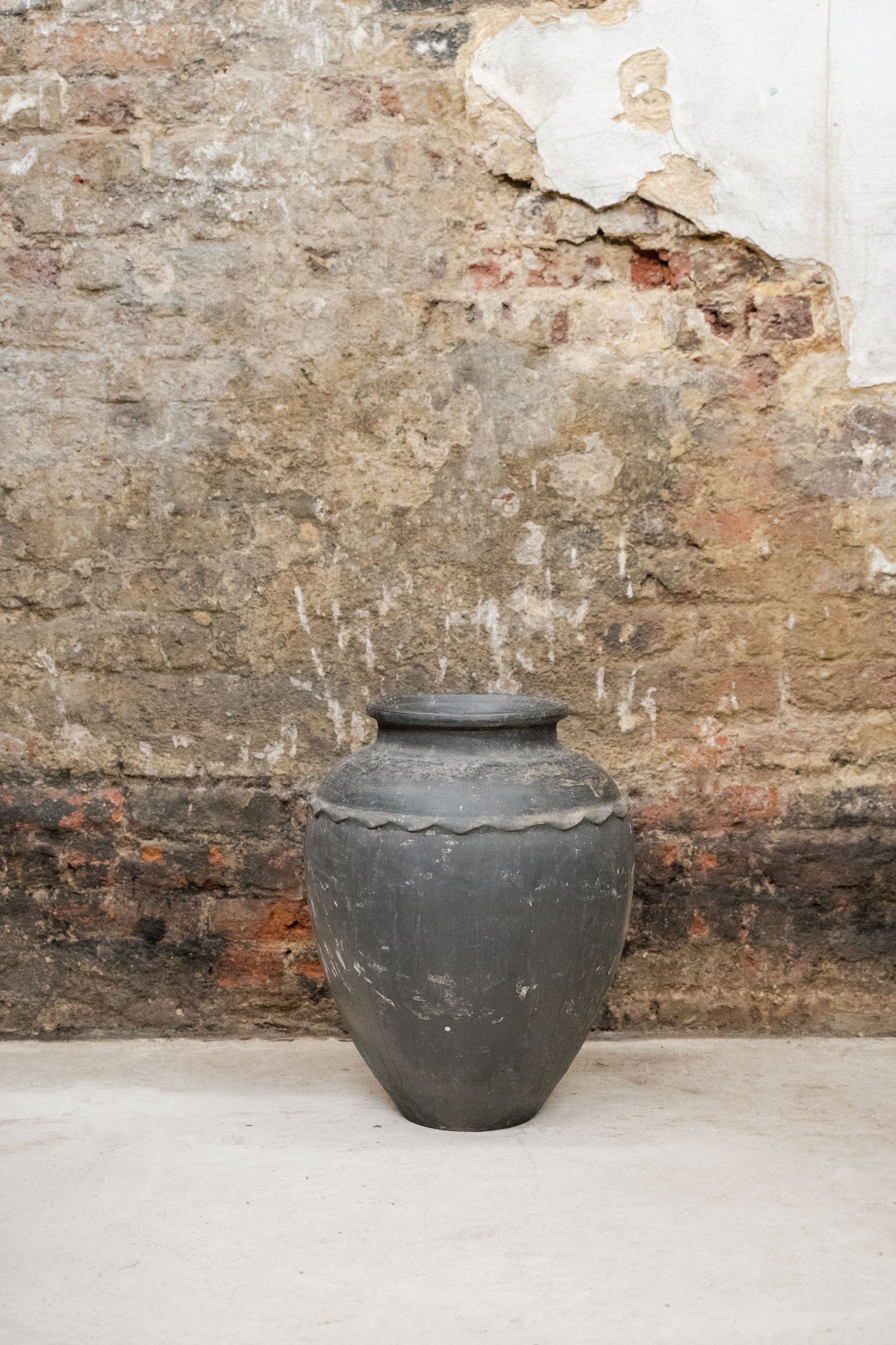 Vintage Black Water Storage  Pot