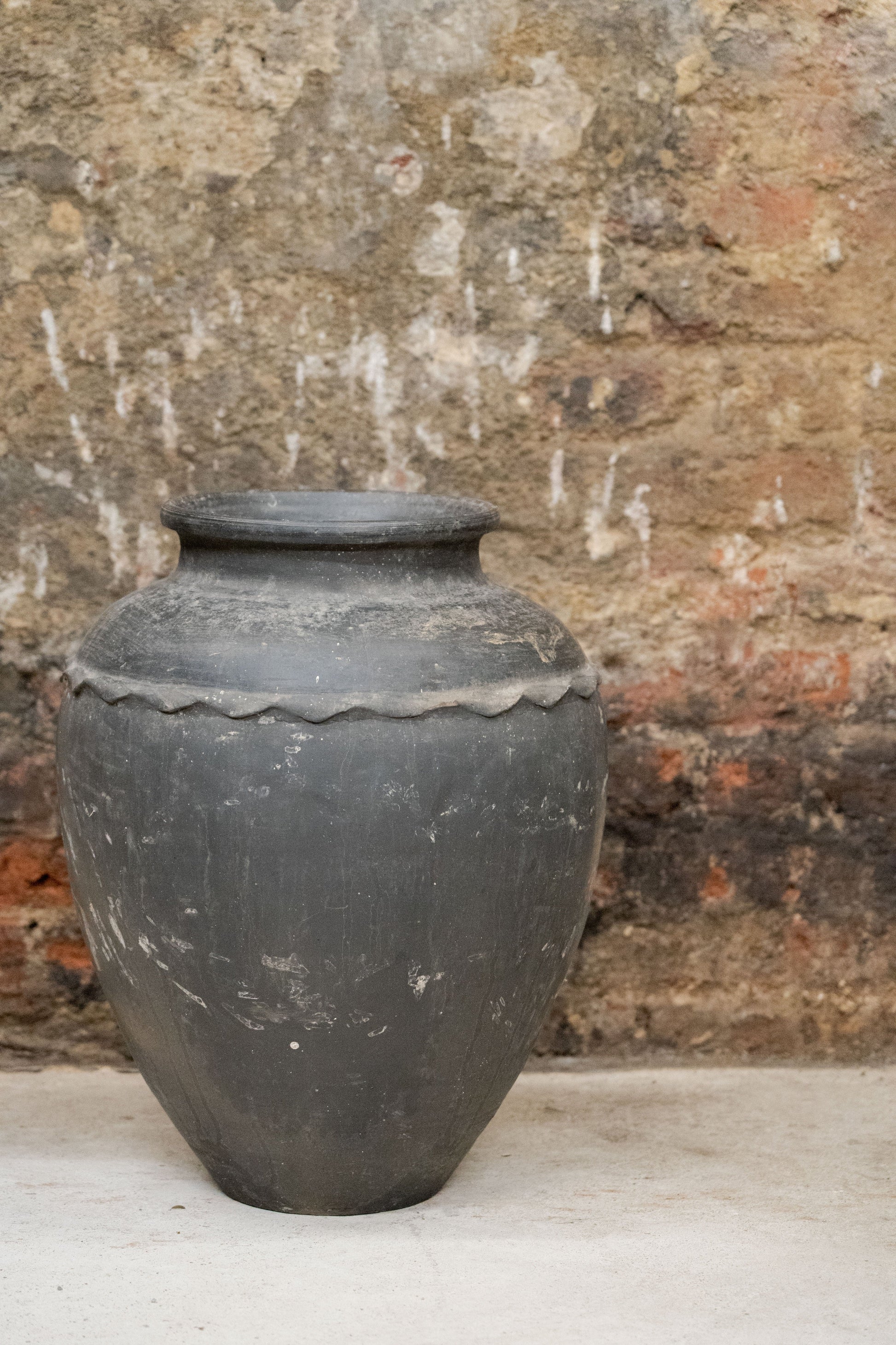 Vintage Black Water Storage  Pot