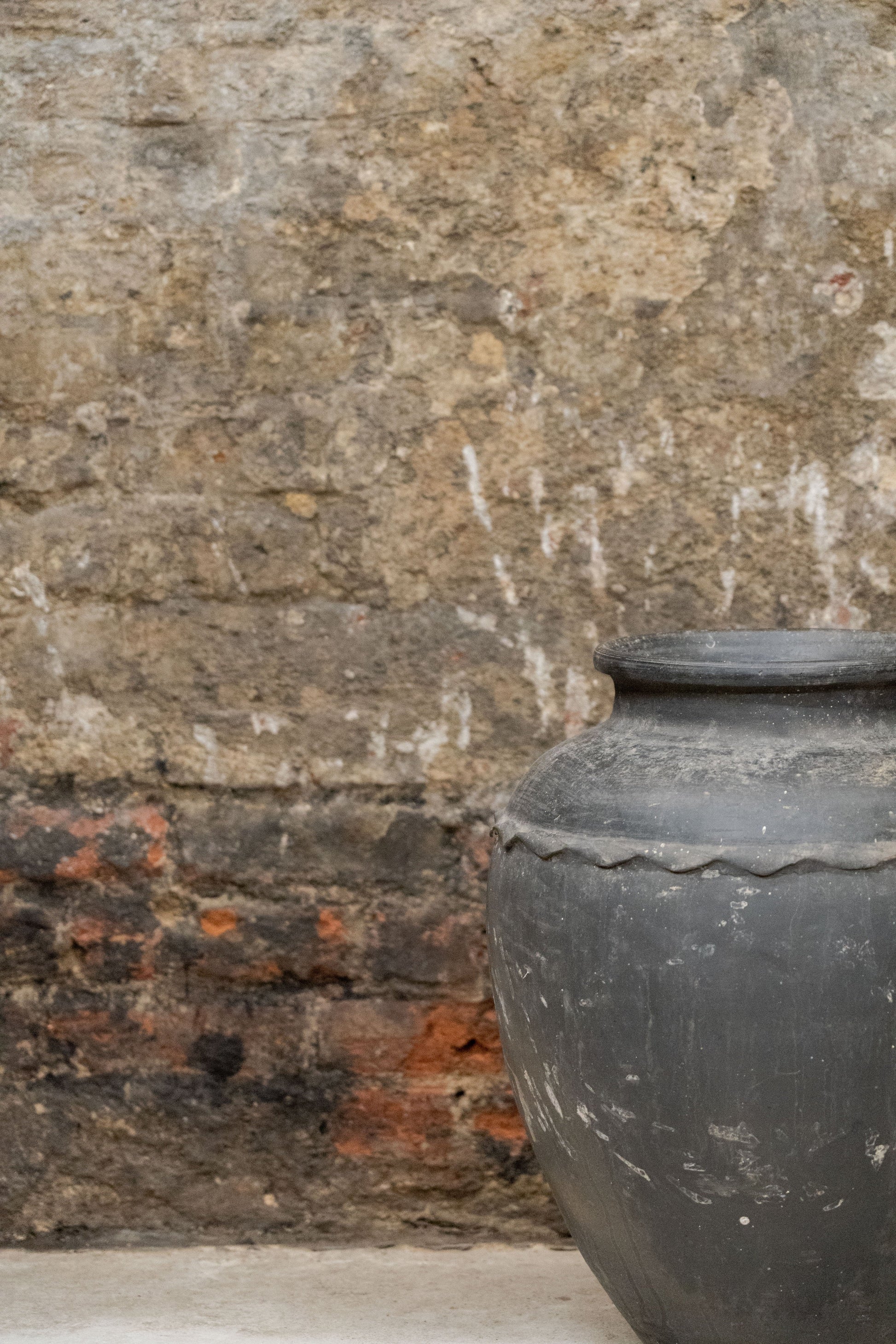 Vintage Black Water Storage  Pot
