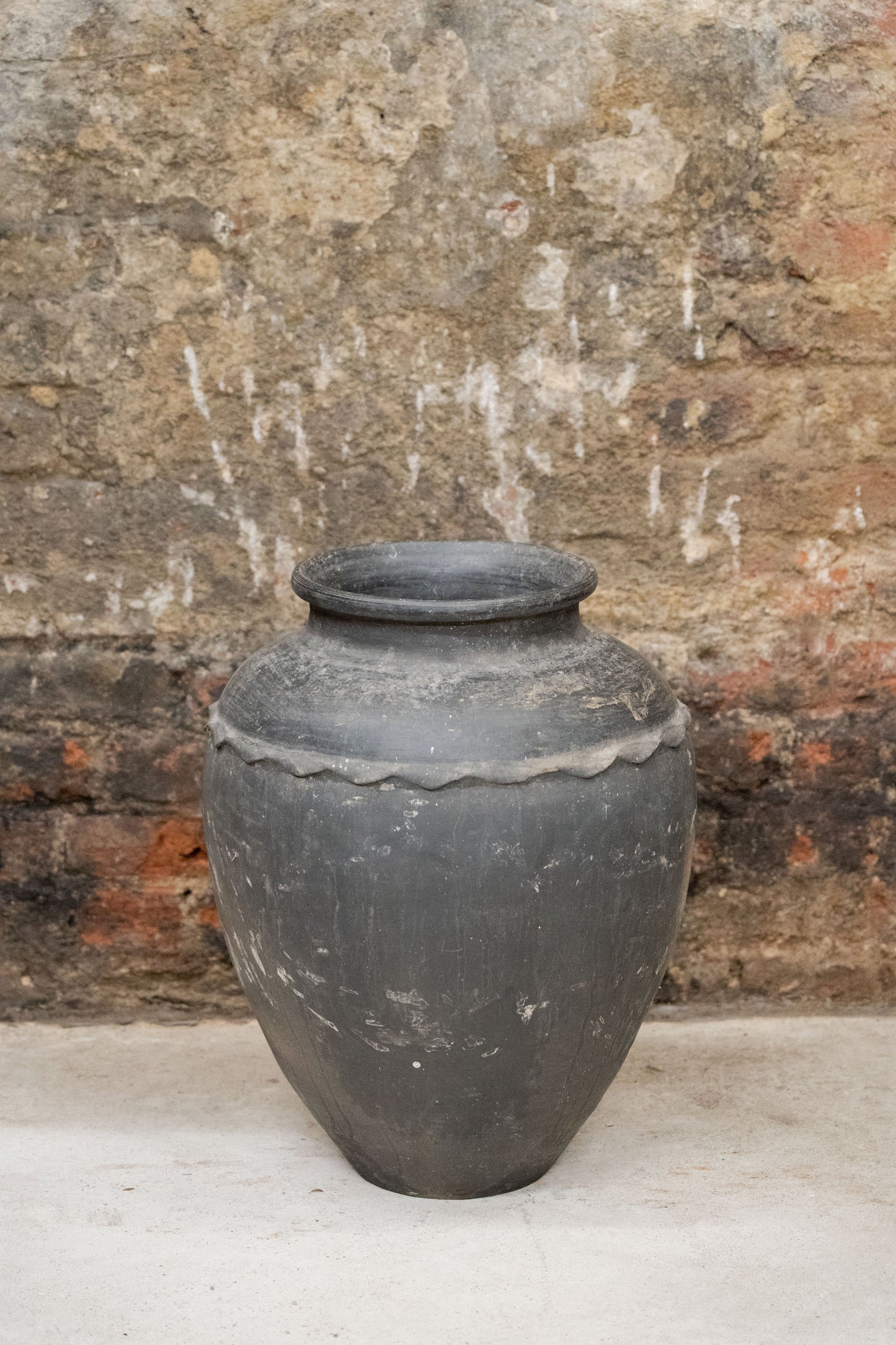 Vintage Black Water Storage  Pot