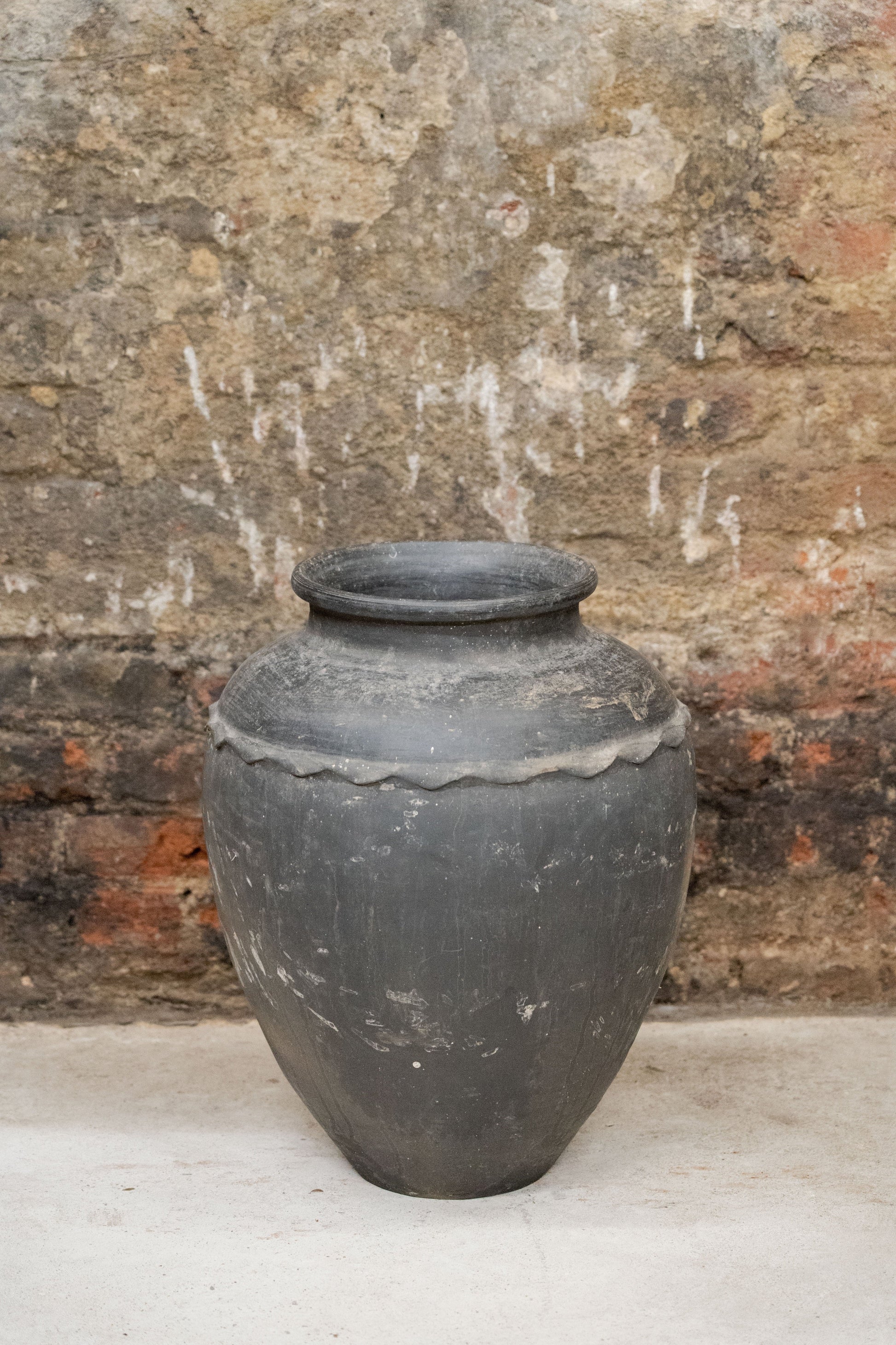 Vintage Black Water Storage  Pot