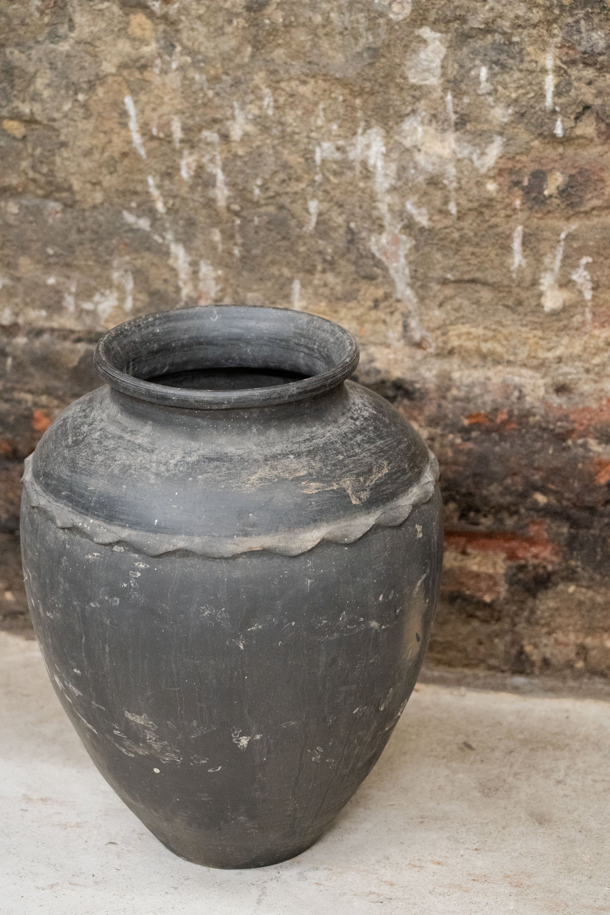 Vintage Black Water Storage  Pot