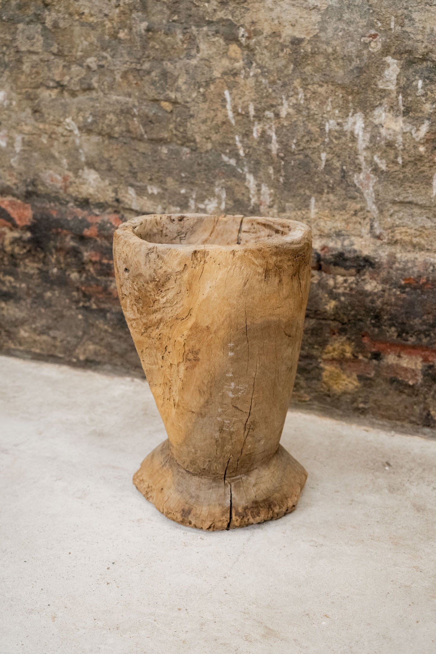 Vintage Elm Asian Wooden Mortar XL 2