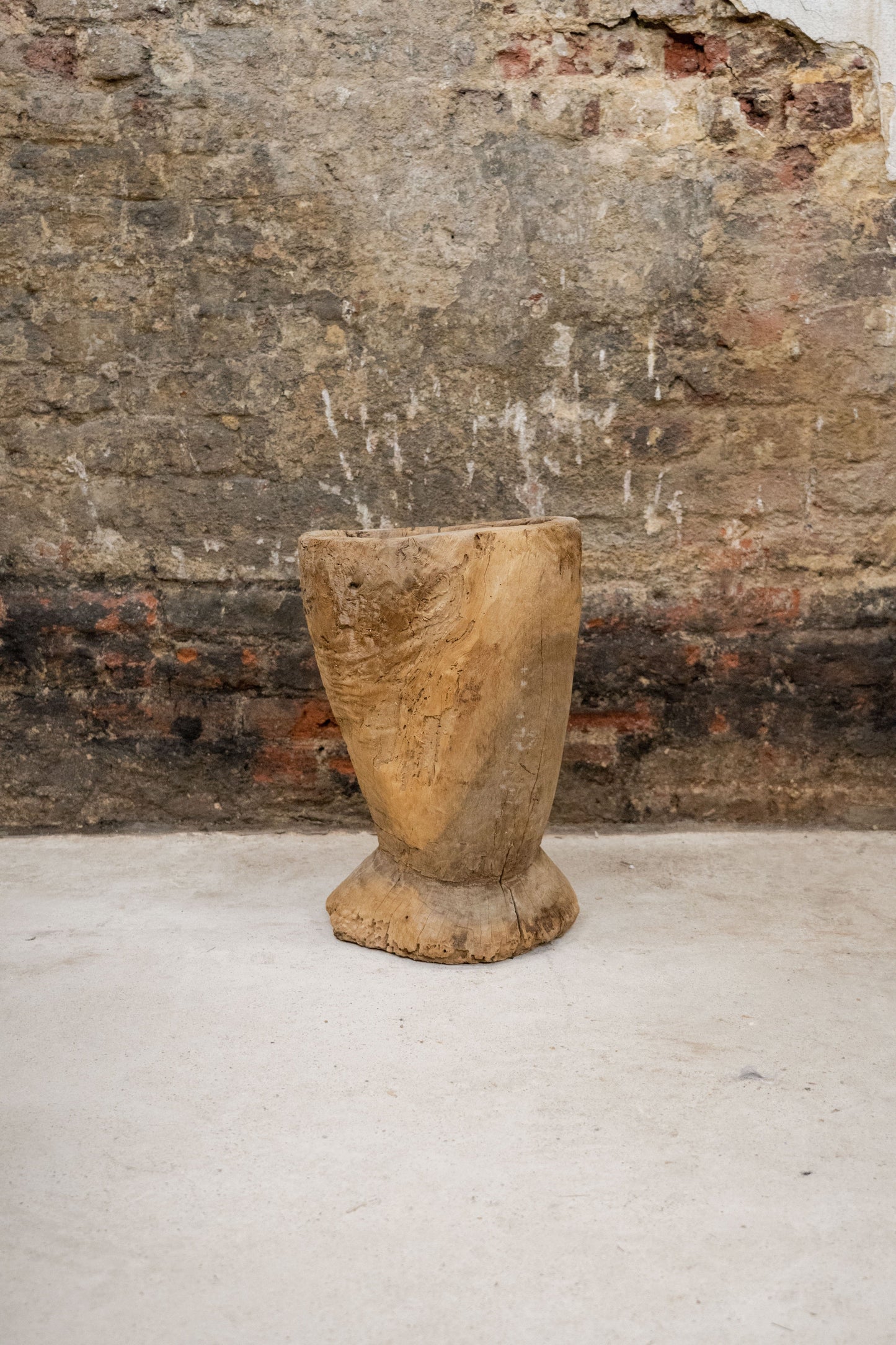 Vintage Elm Asian Wooden Mortar XL 2