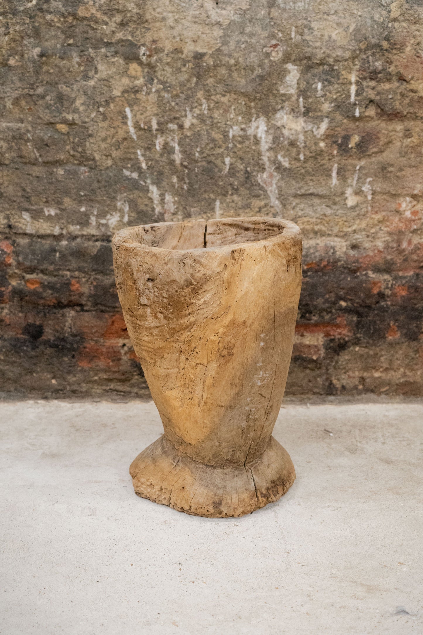 Vintage Elm Asian Wooden Mortar XL 2